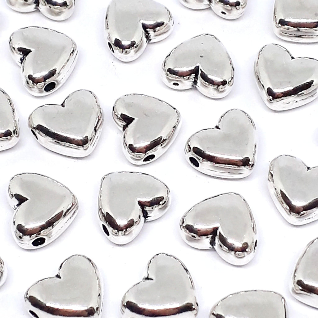 Heart Antique Silver 10x9mm - 10pcs