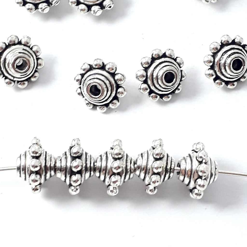 Flying Saucer Antique Silver 10x7mm - 10pcs