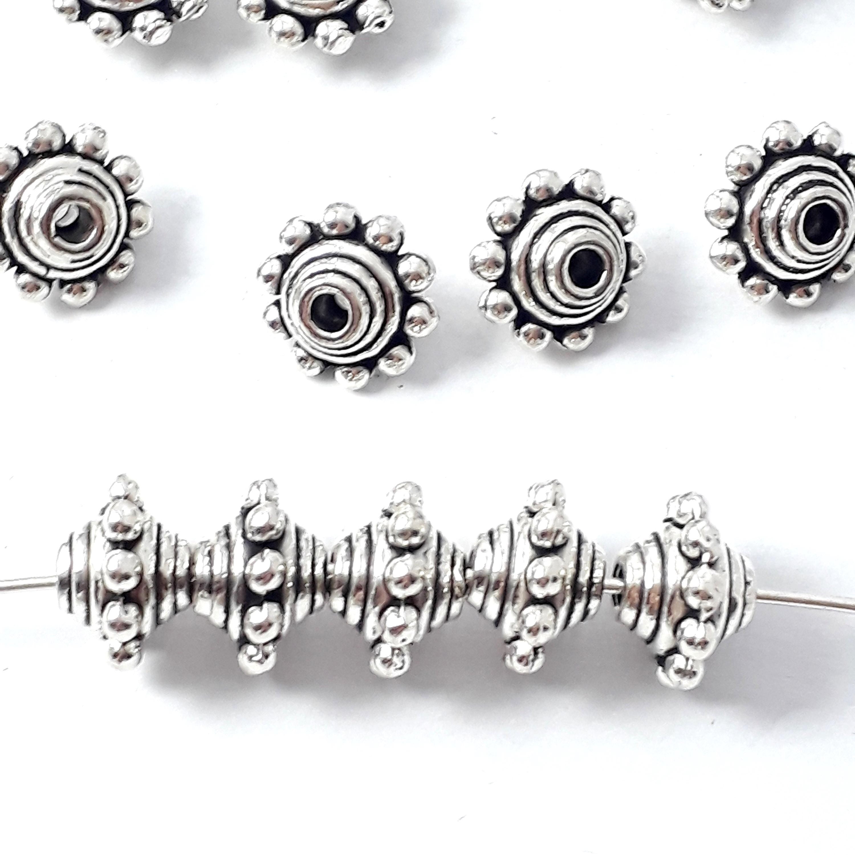 Flying Saucer Antique Silver 10x7mm - 10pcs