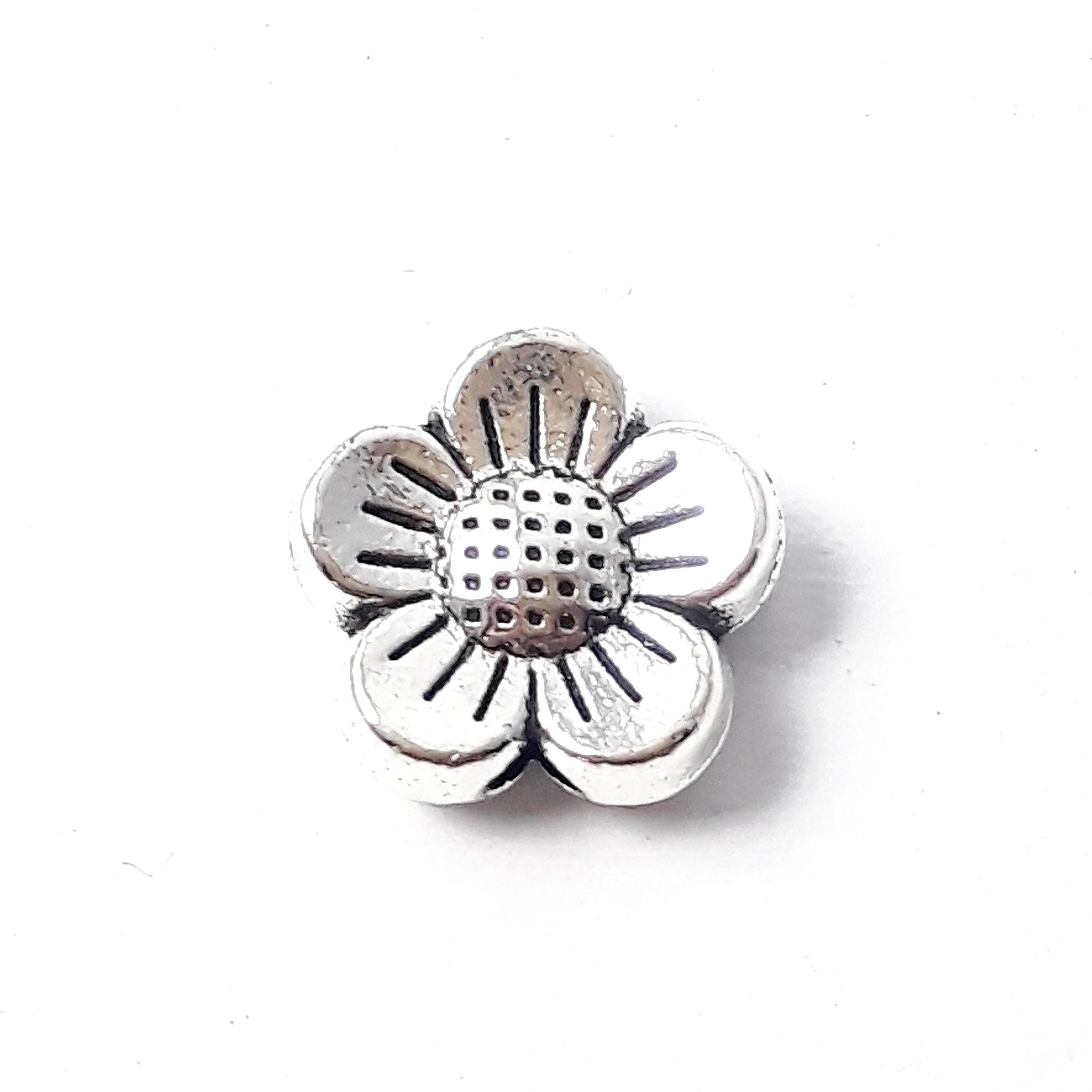 Flower Antique Silver 8mm - 20pcs