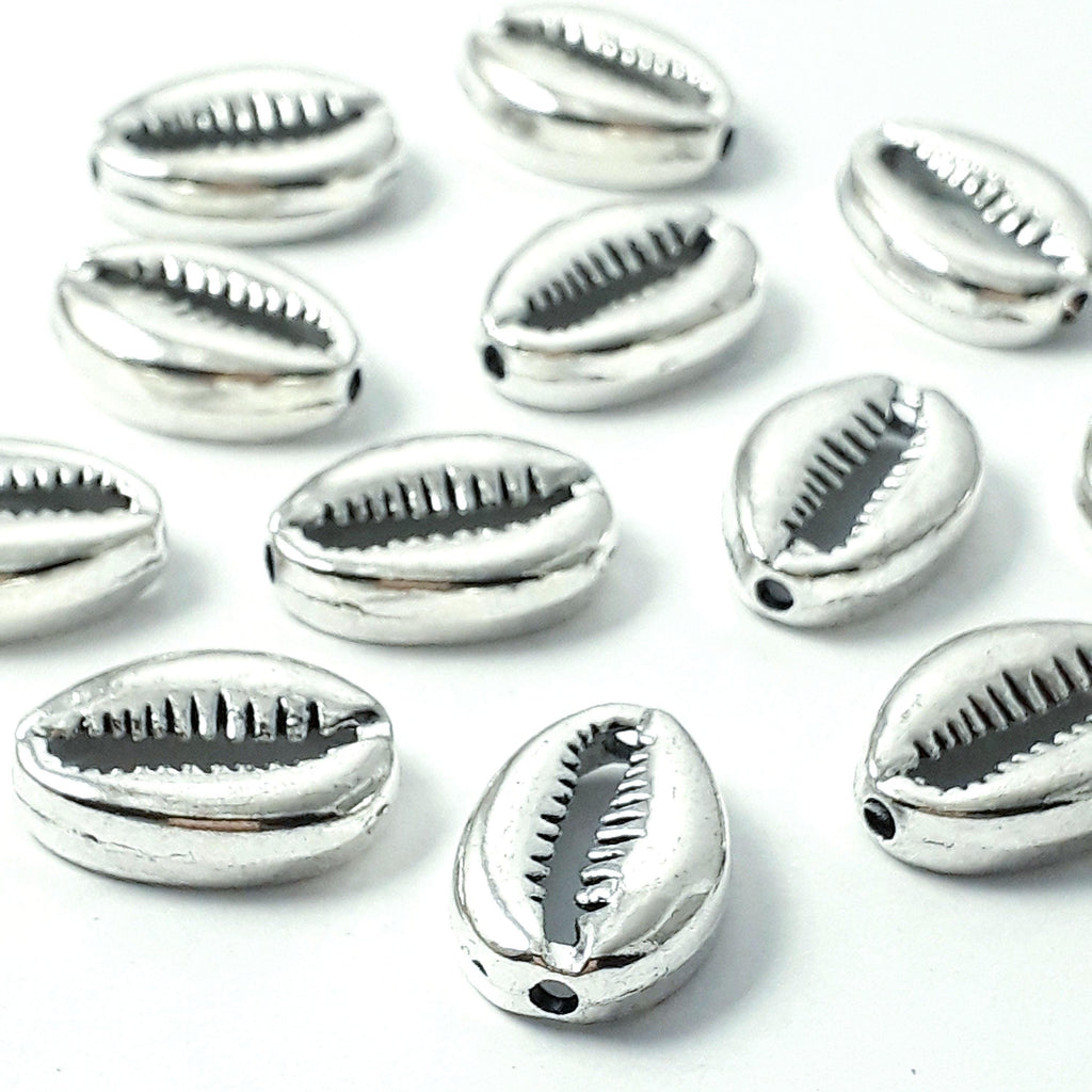 Seashell Antique Silver 15x11mm - 10pcs