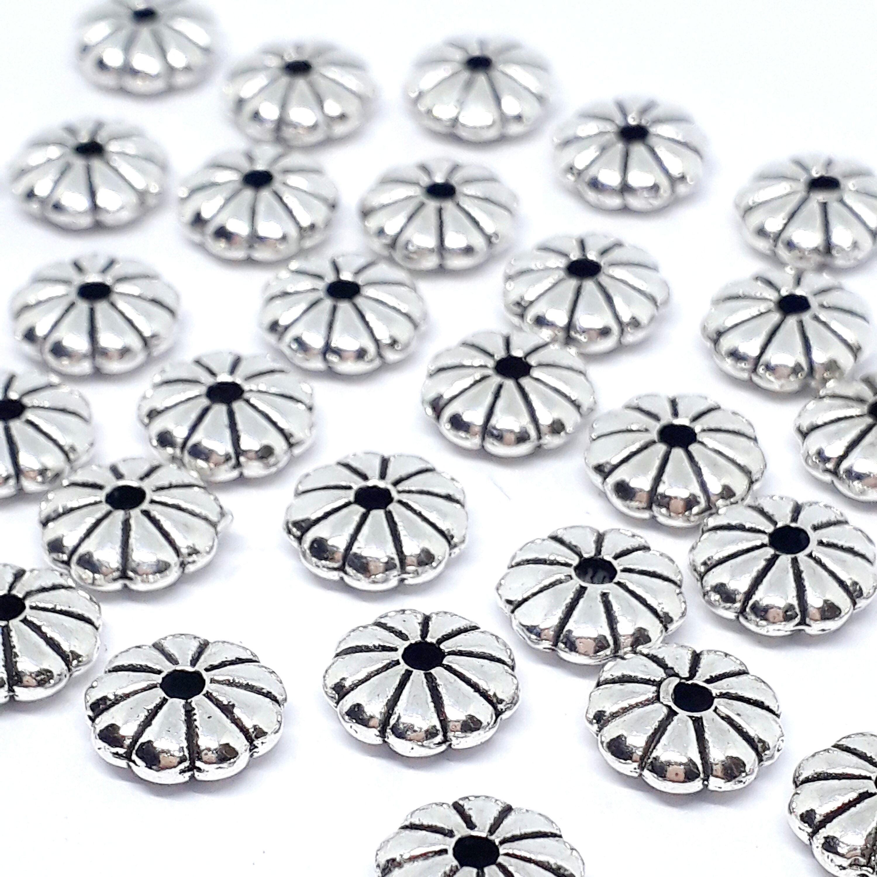 Flower Ring Spacer Antique Silver 7mm - 20pcs