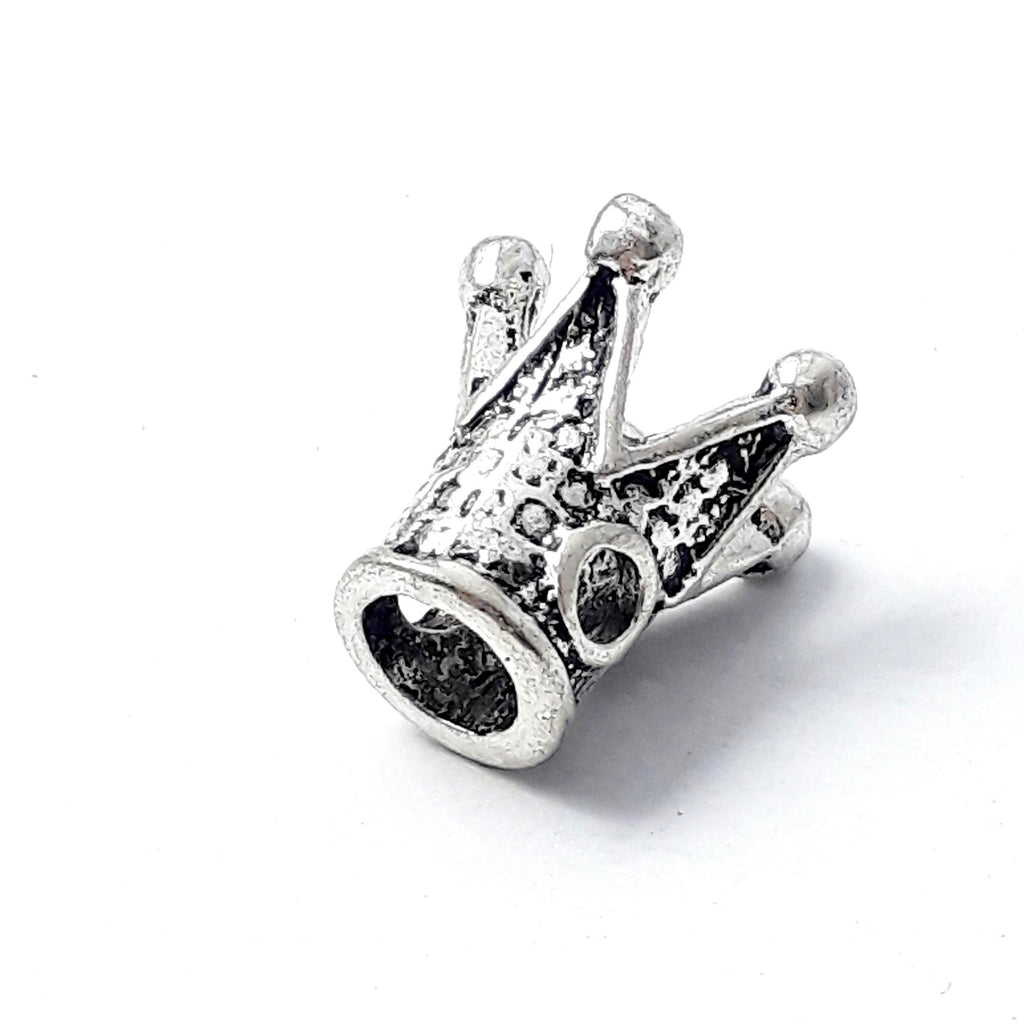 3d Crown Antique Silver 12x11mm - 2pcs
