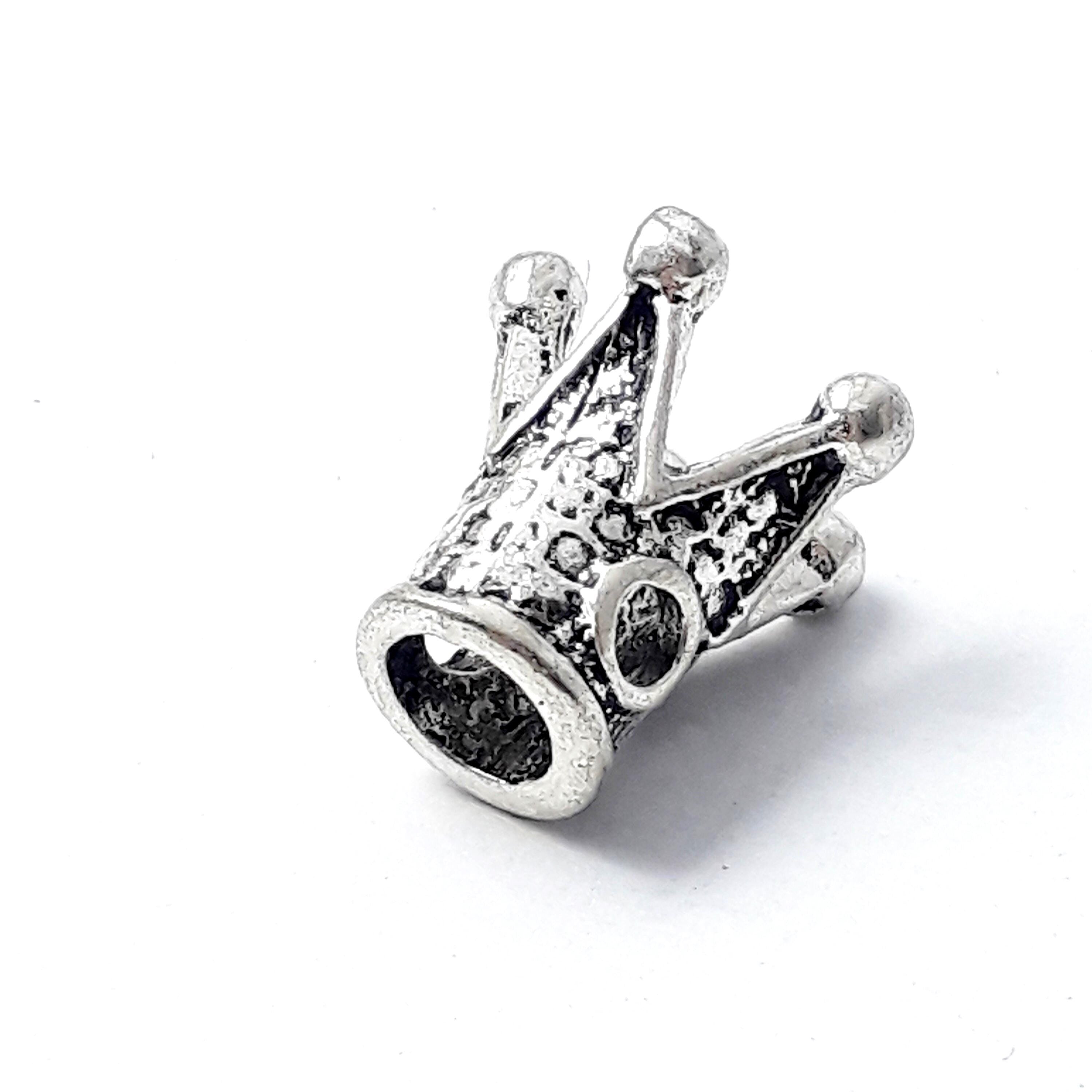 3d Crown Antique Silver 12x11mm - 2pcs