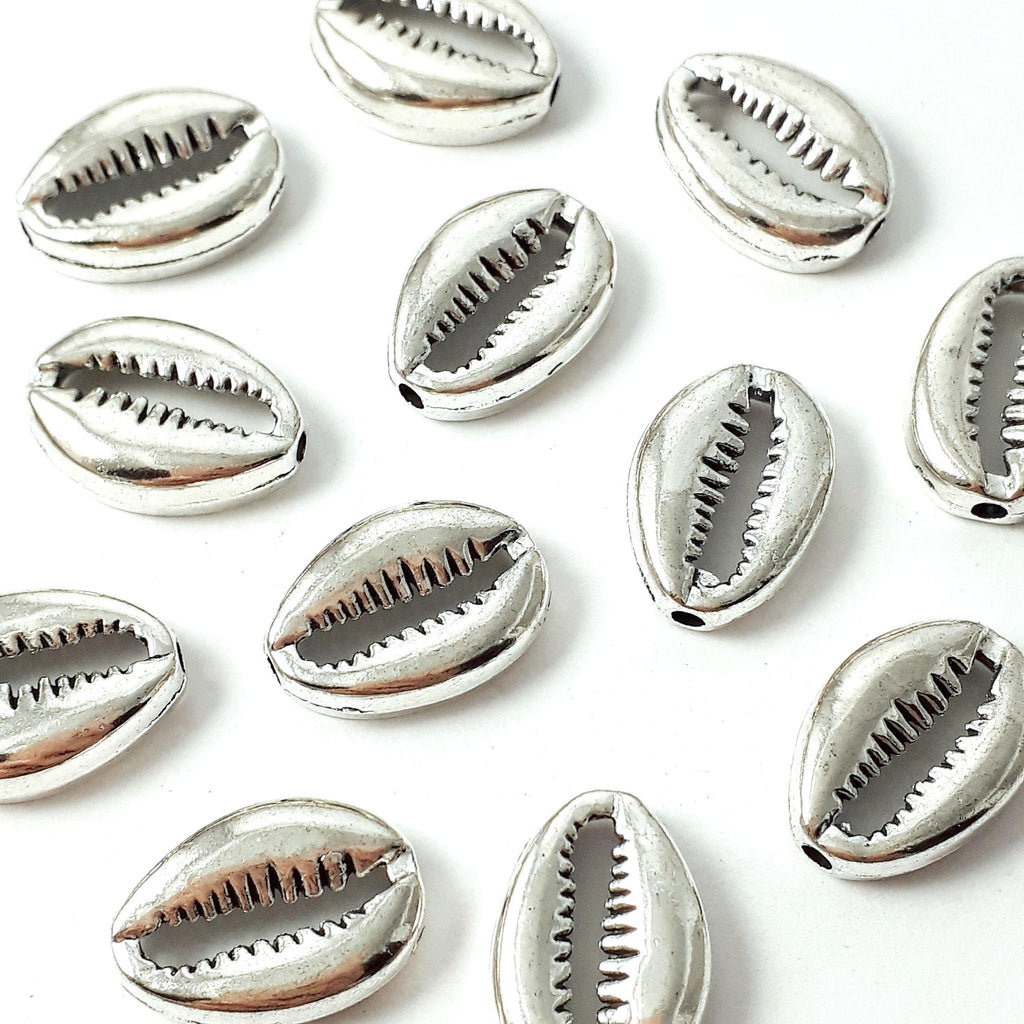 Seashell Antique Silver 15x11mm - 10pcs