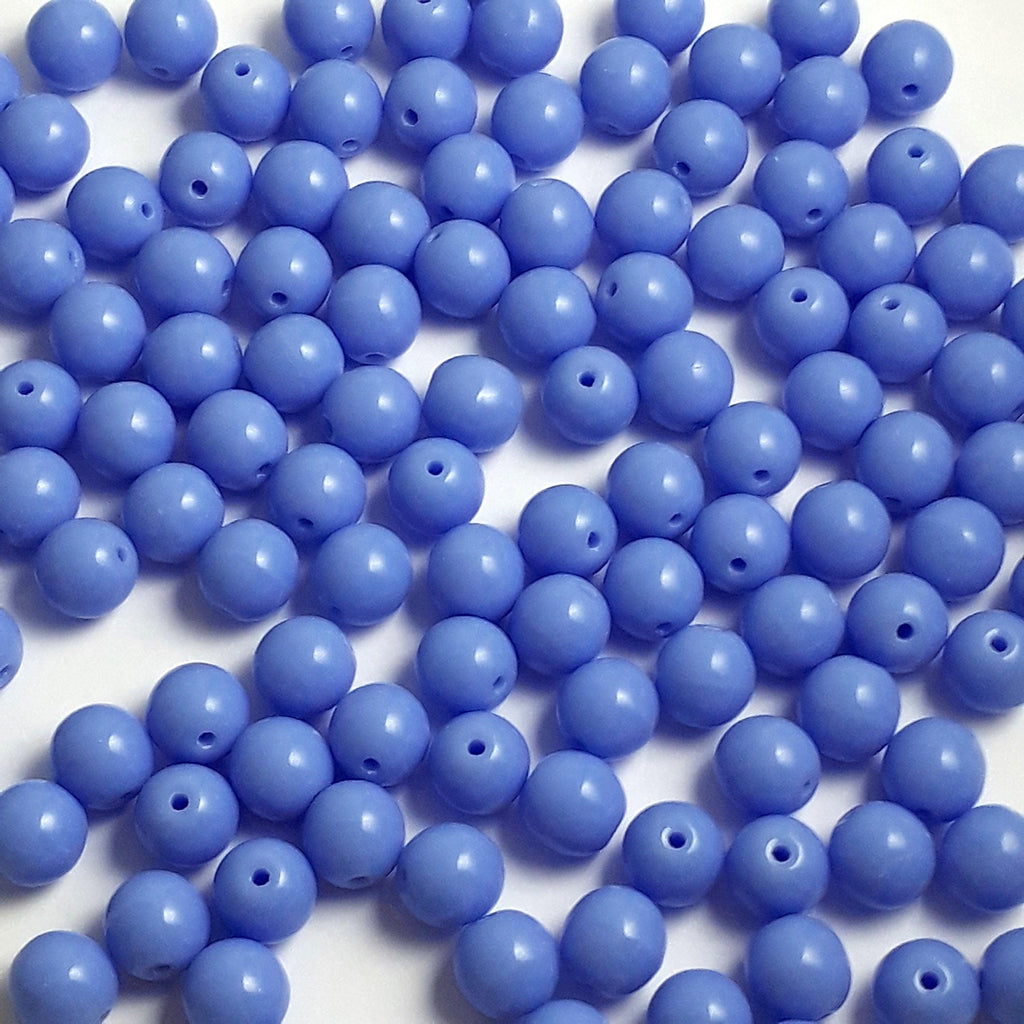 Indigo Blue Czech Glass Round 6mm - 30pcs
