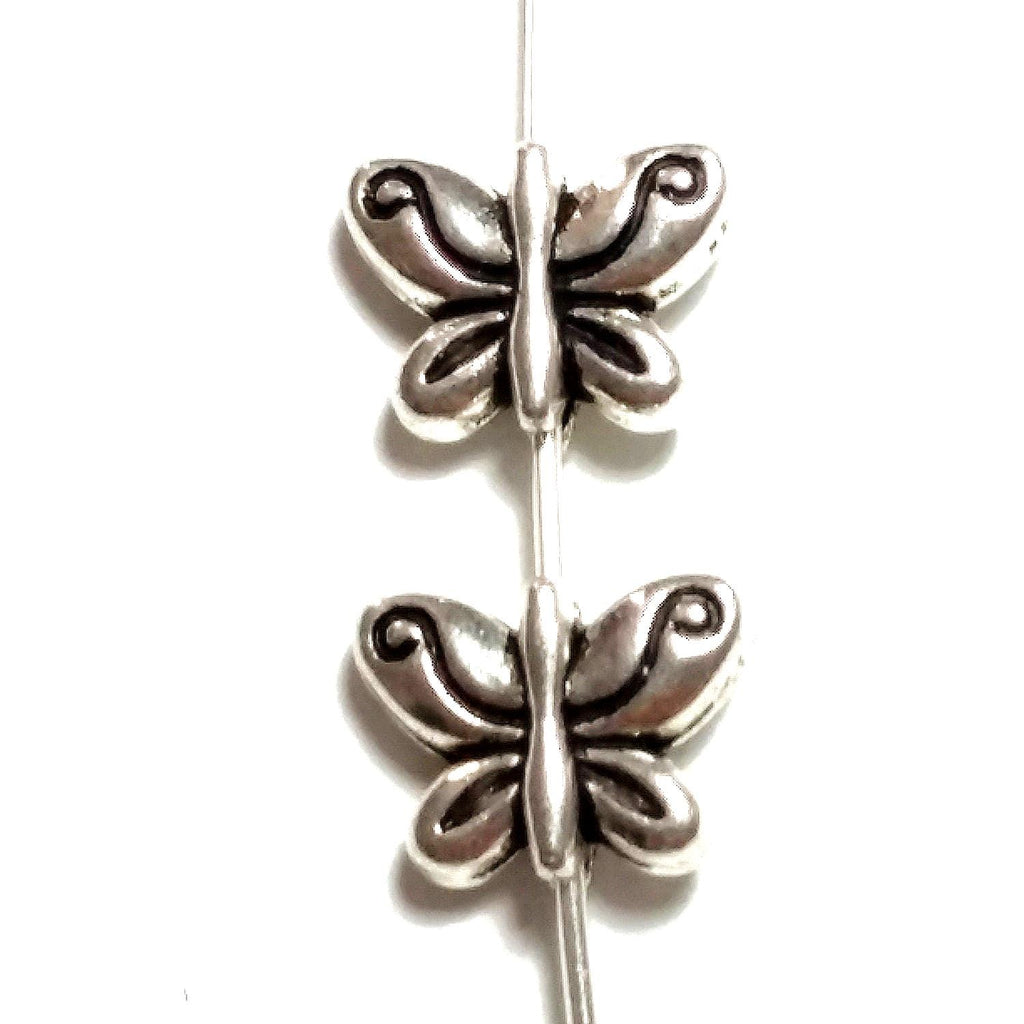 Butterfly Antique Silver 10x8mm - 10pcs