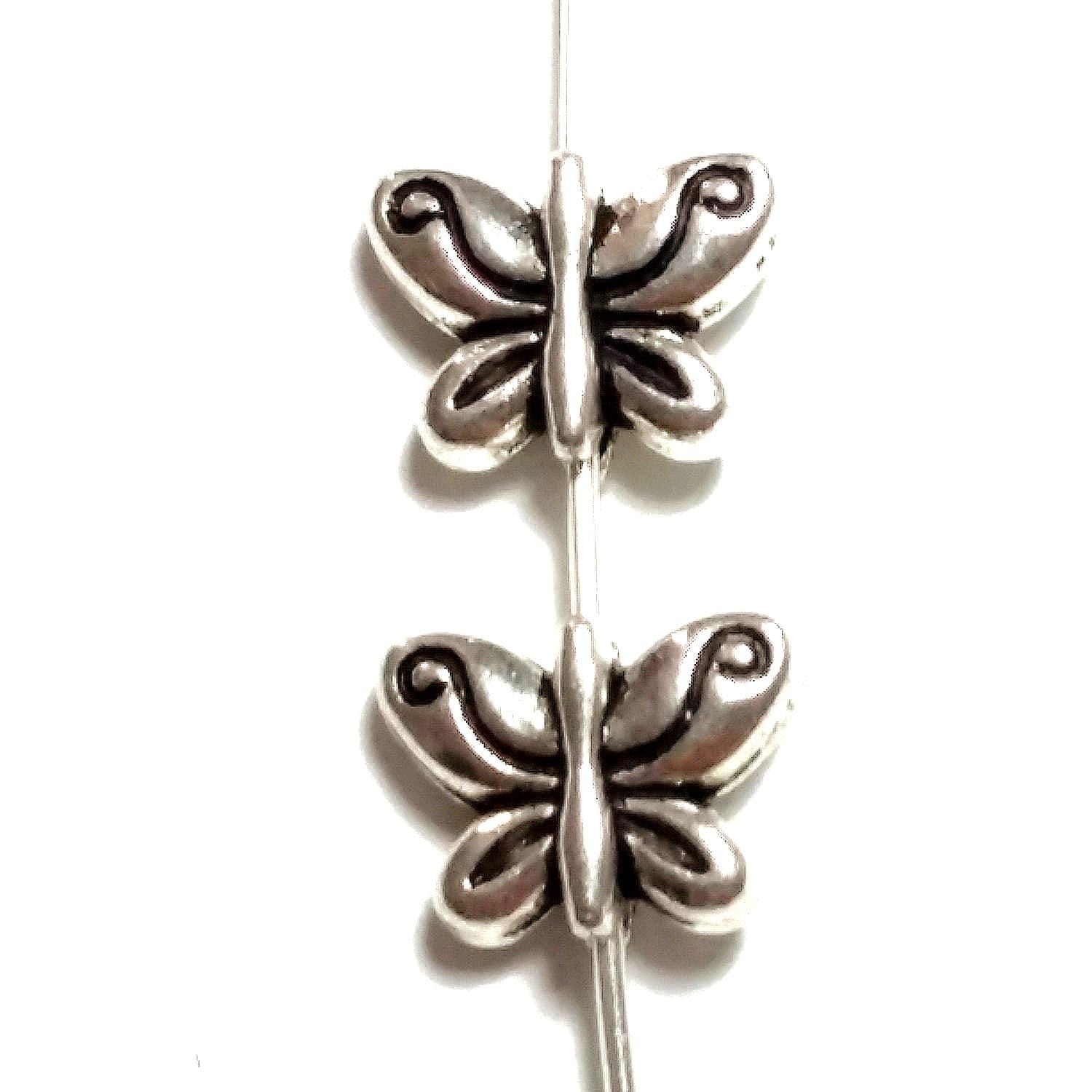Butterfly Antique Silver 10x8mm - 10pcs