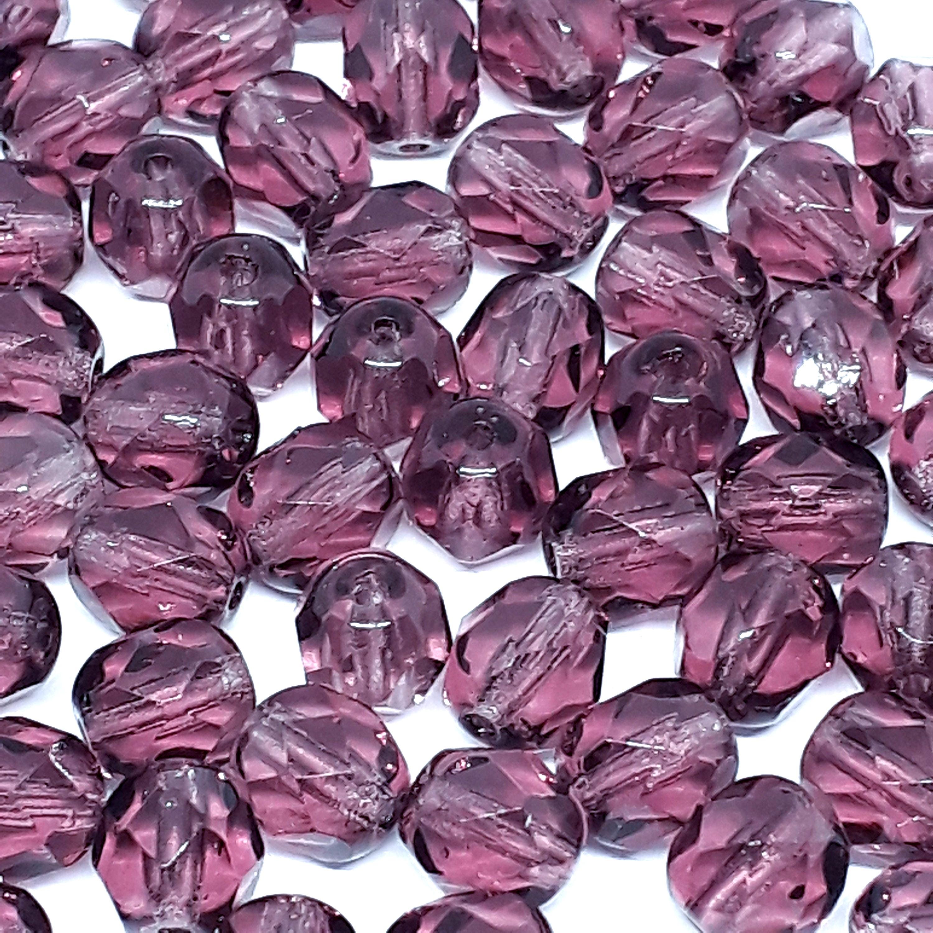 Amethyst Purple Faceted Czech Glass Oval 6x5mm - 20pcs