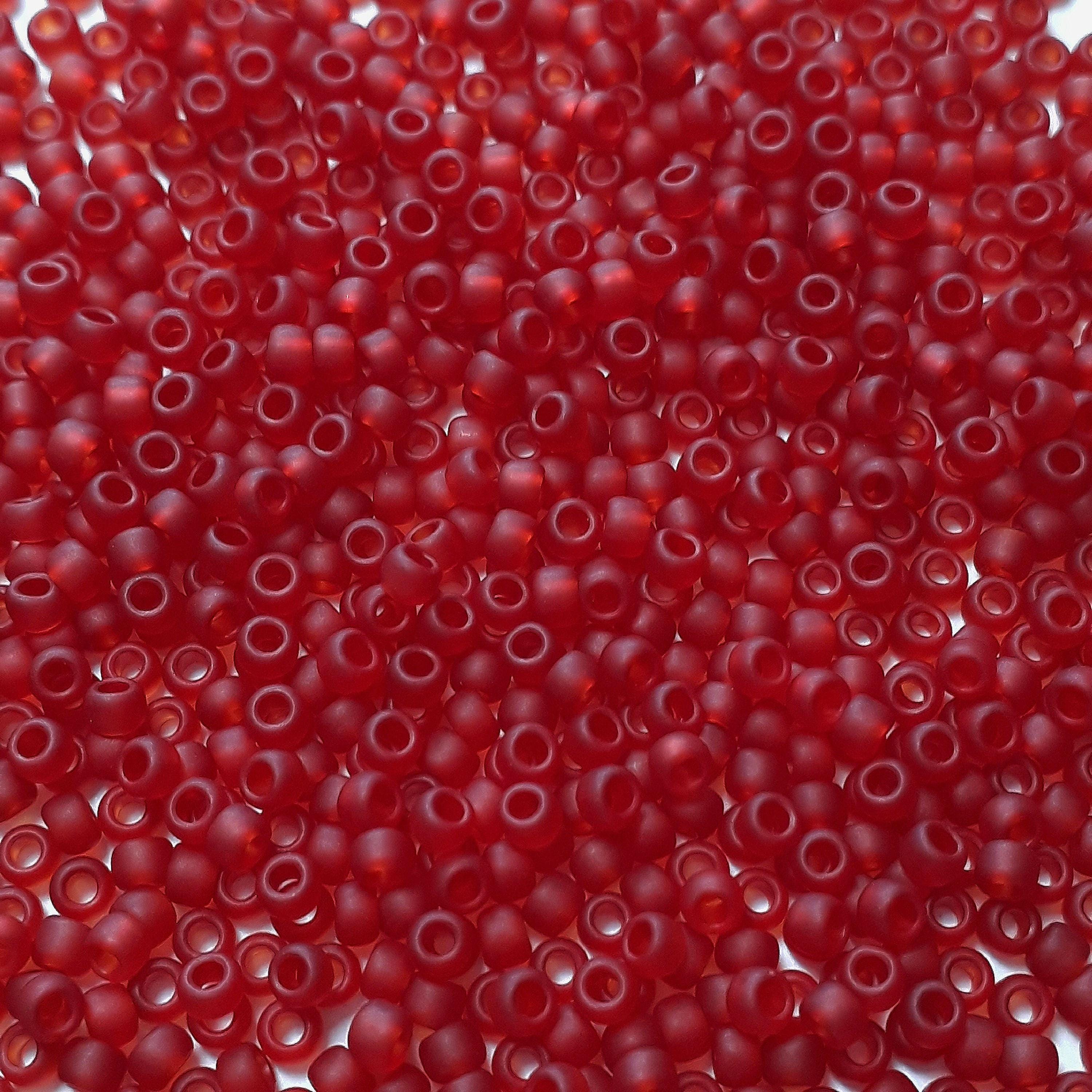 Transparent-Frosted Ruby TOHO Seed Glass 11/0 - 10g
