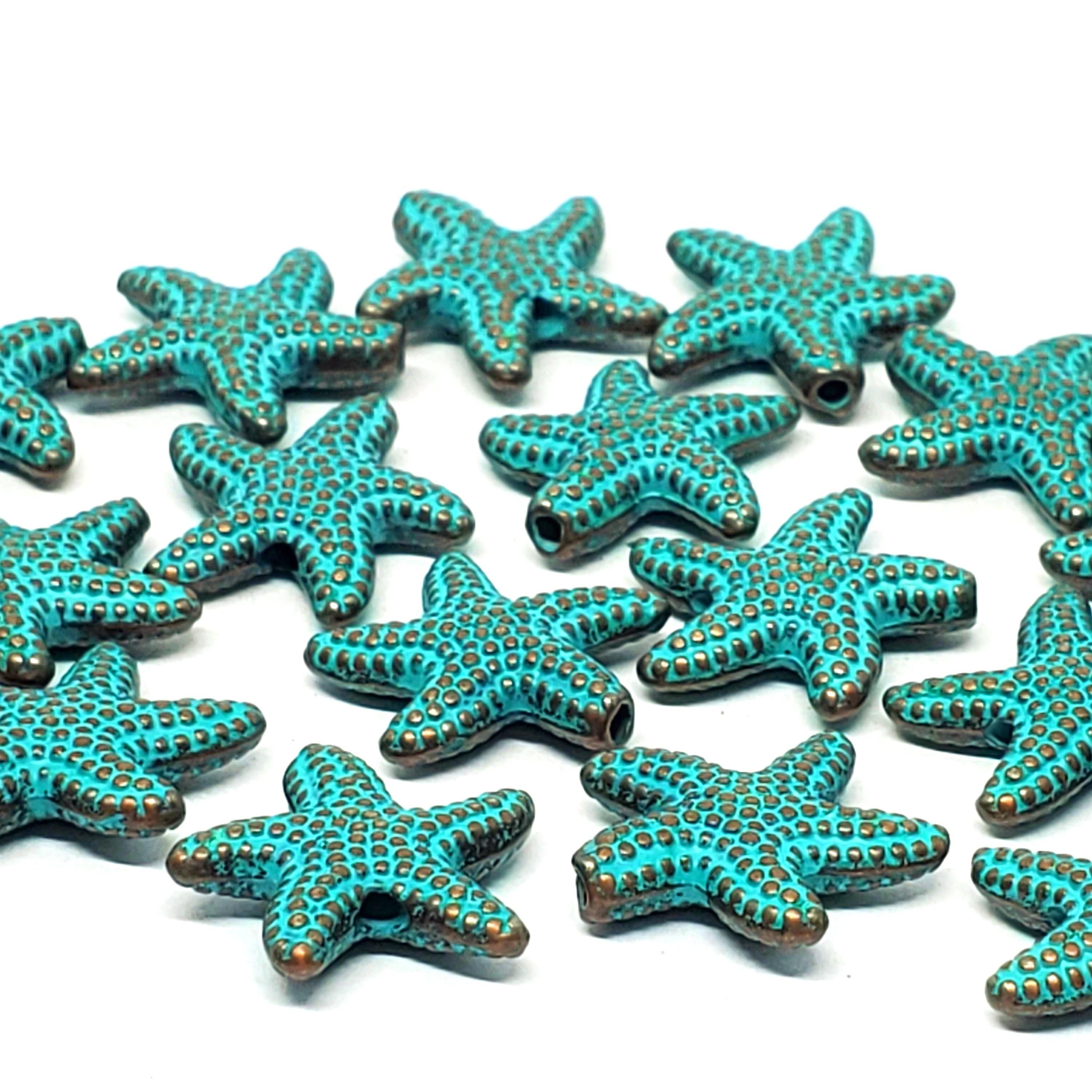 Patina Starfish Antique Copper 14mm - 10pcs