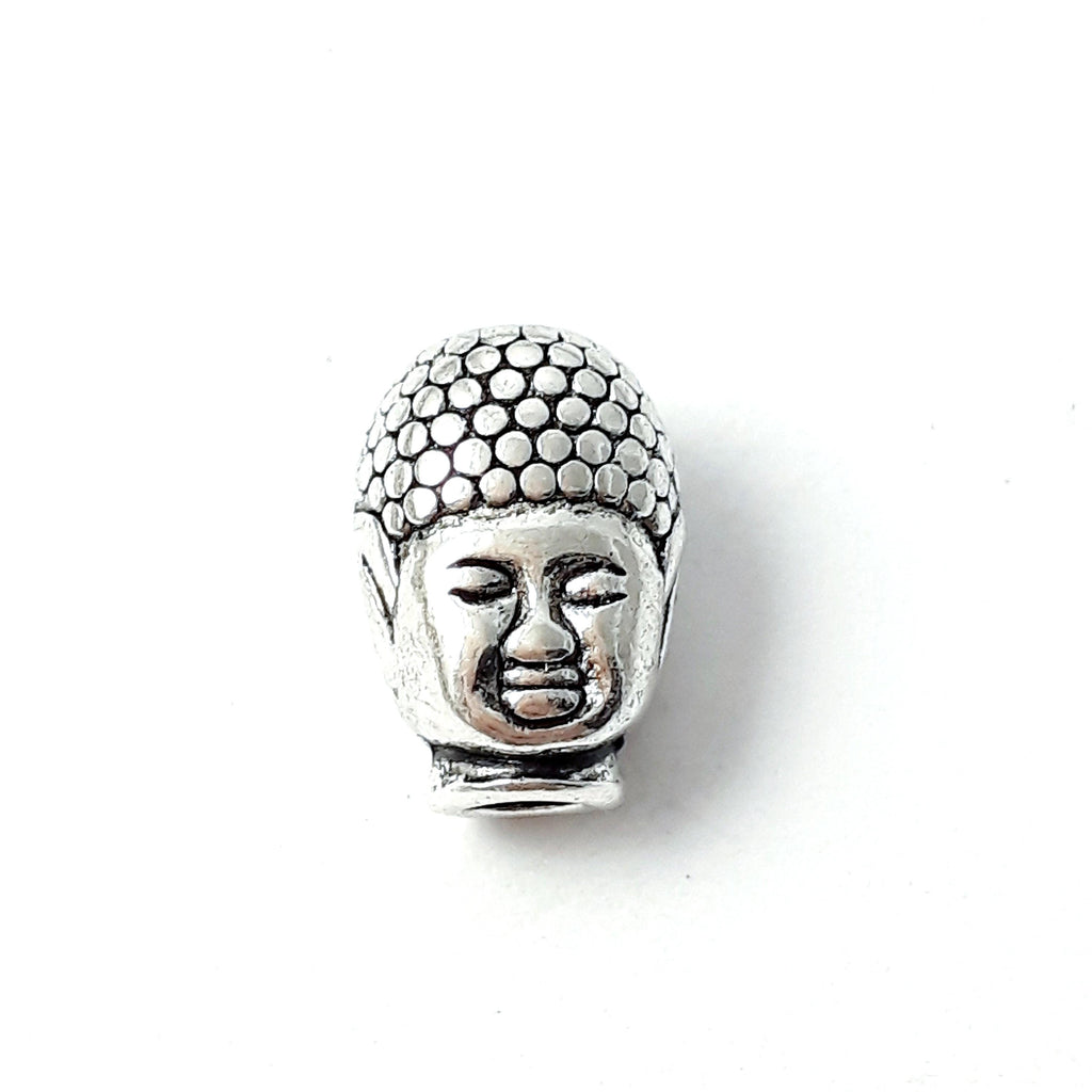Buddha Head Antique Silver 13x9mm - 4pcs
