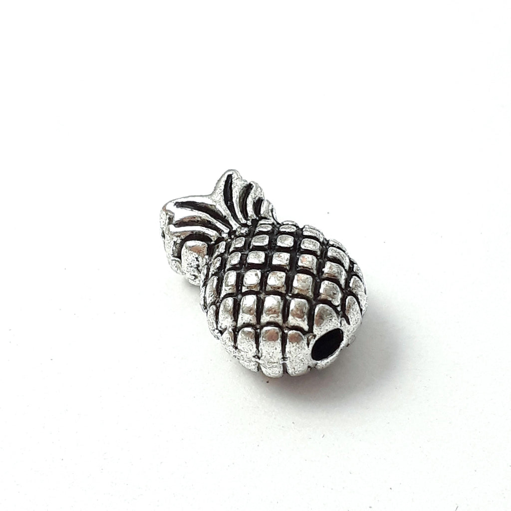 Pineapple Fruit Antique Silver 13x9mm - 10pcs
