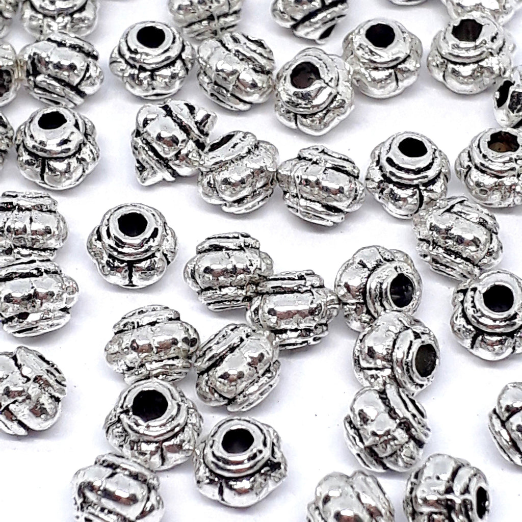 Rondelle Spacers Antique Silver 4mm - 50pcs