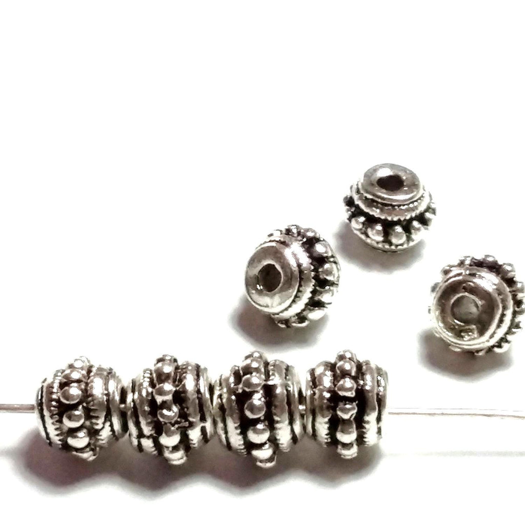 Rondelle Spacers Antique Silver 7x7mm - 10pcs
