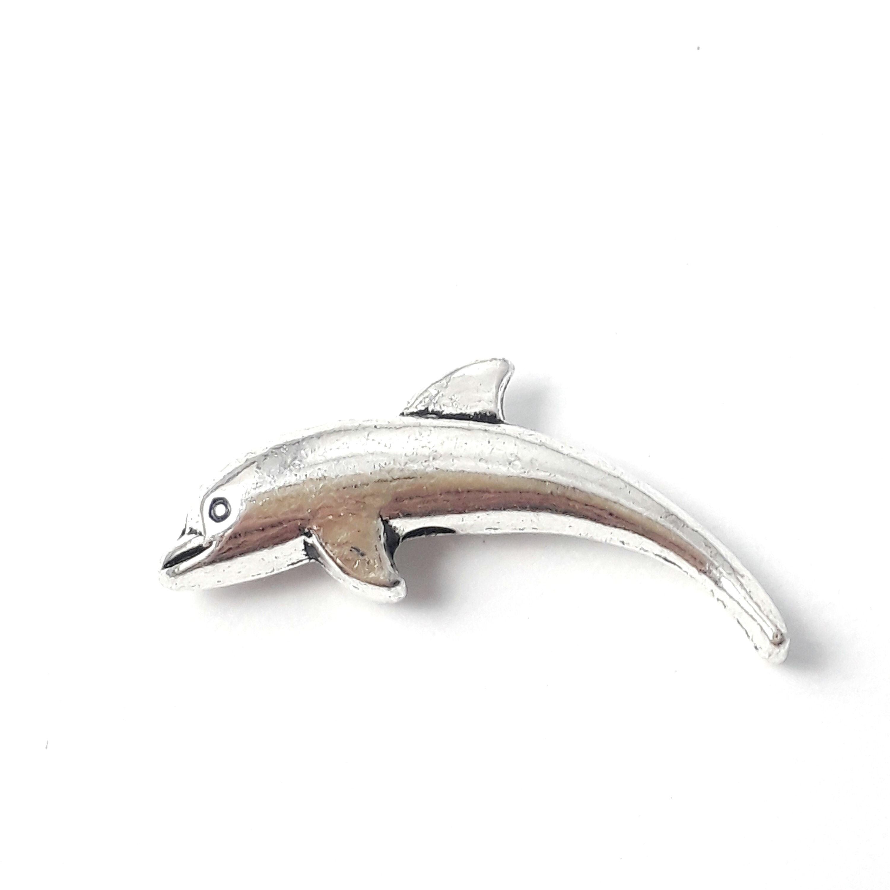 Dolphin Antique Silver 23x10mm - 10pcs