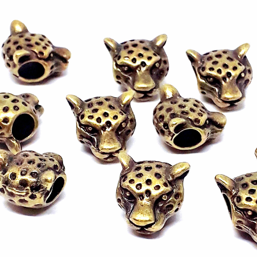 Leopard Antique Bronze 11x11mm - 2pcs