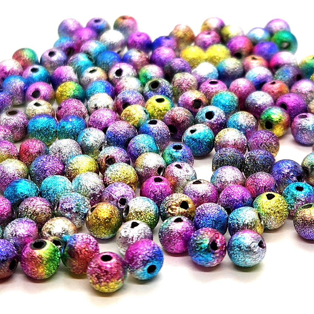 Multicoloured Foil Metallic Acrylic 6mm - 50pcs
