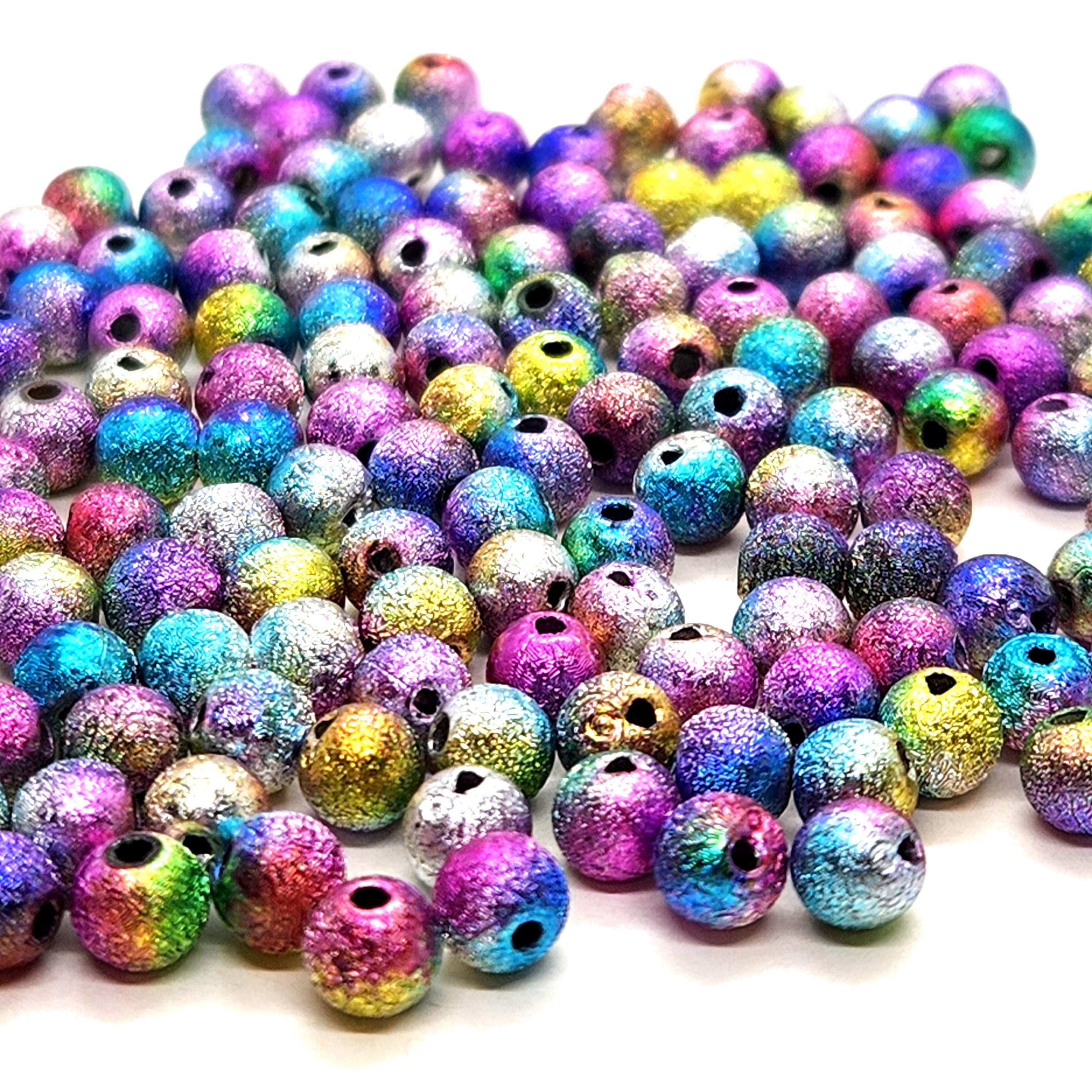 Multicoloured Foil Metallic Acrylic 6mm - 50pcs