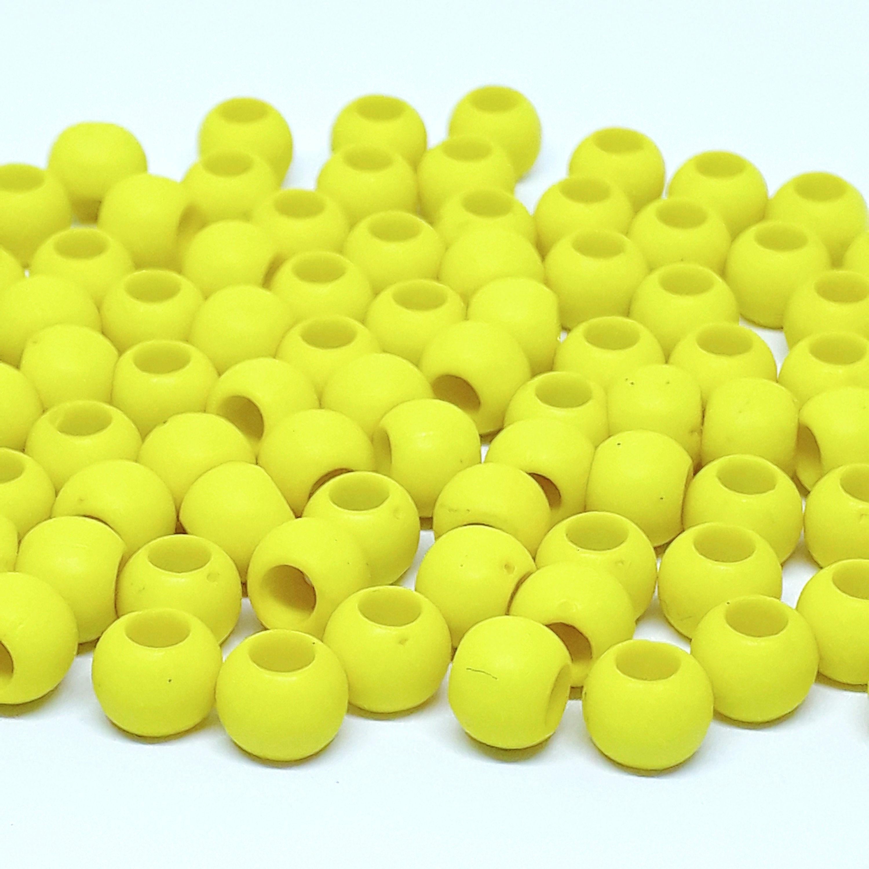 Yellow Acrylic Pony 6x5mm - 200pcs