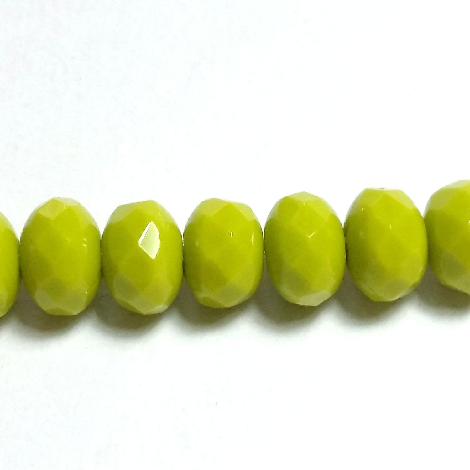 Bright Green Czech Glass Rondelle 5x3mm - 40pcs