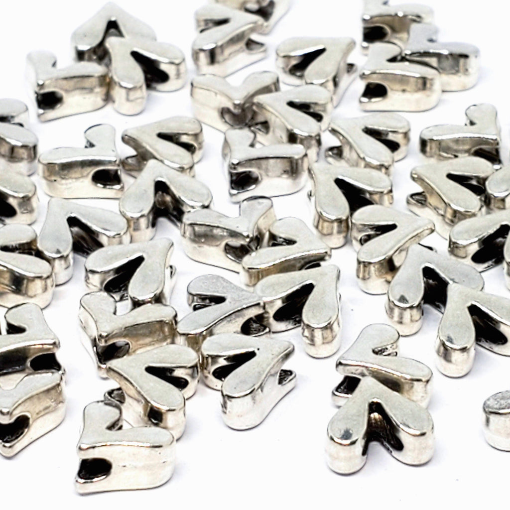 Small Heart Antique Silver 8x7mm - 25pcs