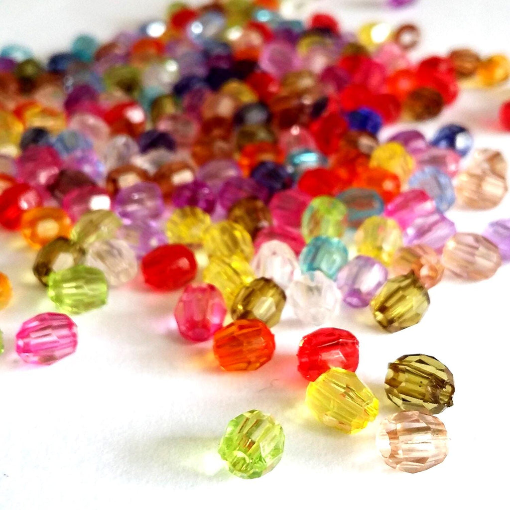 Acrylic Faceted Oval Beads 4mm - 17.5g