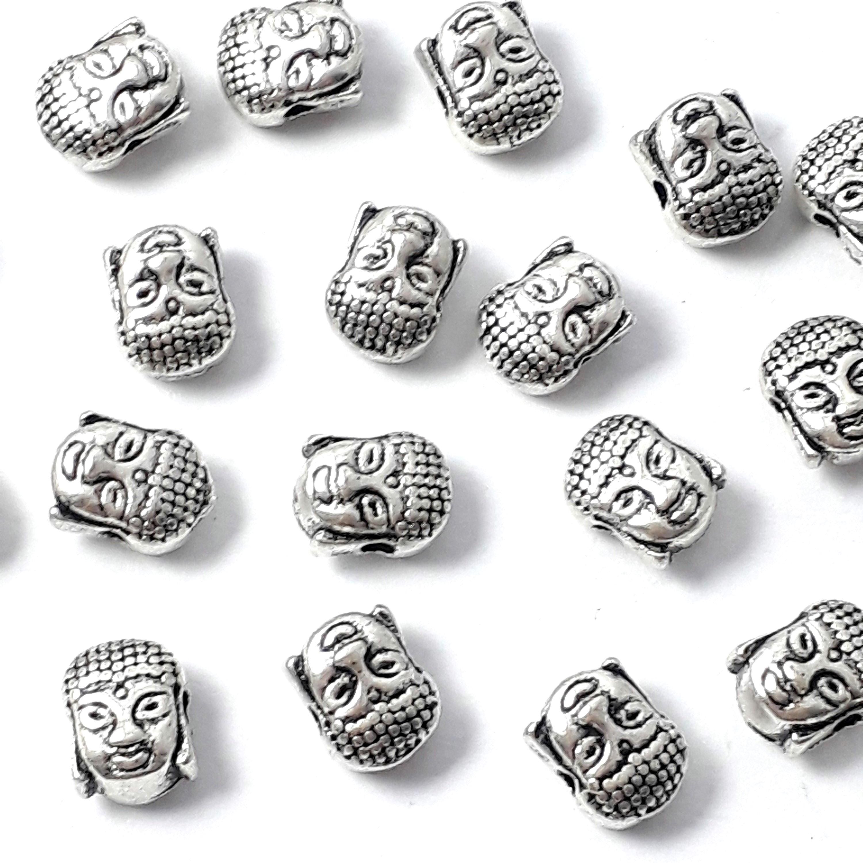 Buddha Head Antique Silver 7x5mm - 10pcs