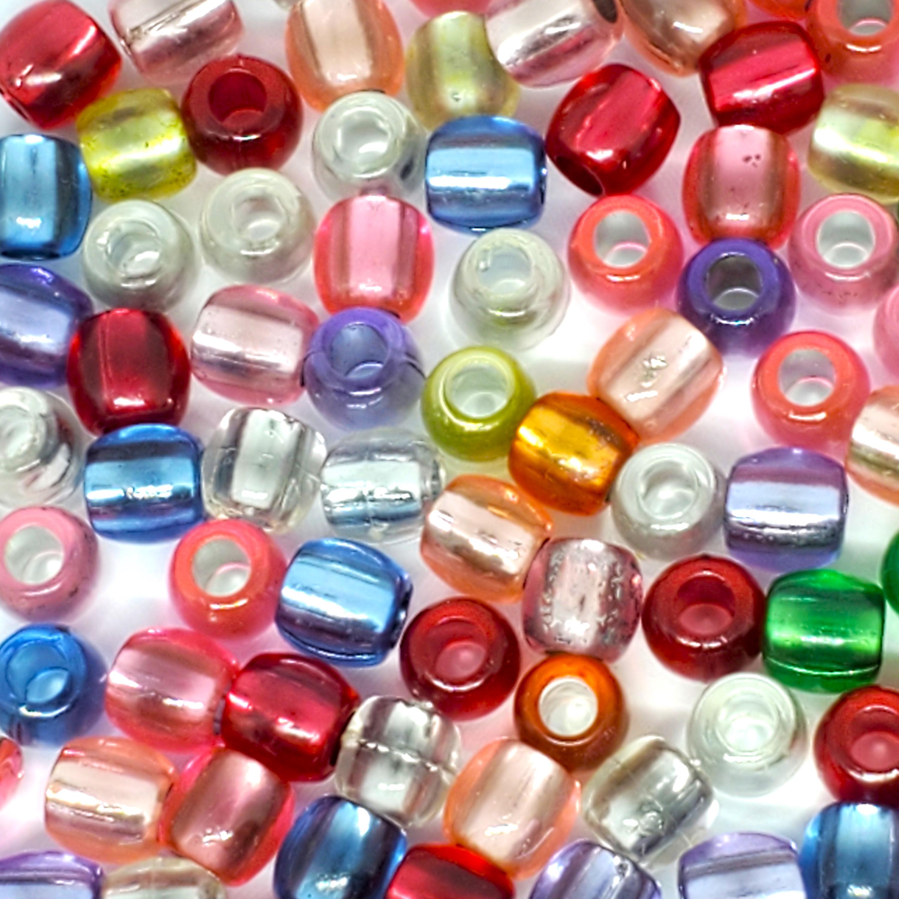 Silver-Lined Acrylic Pony 7x7mm - 50pcs