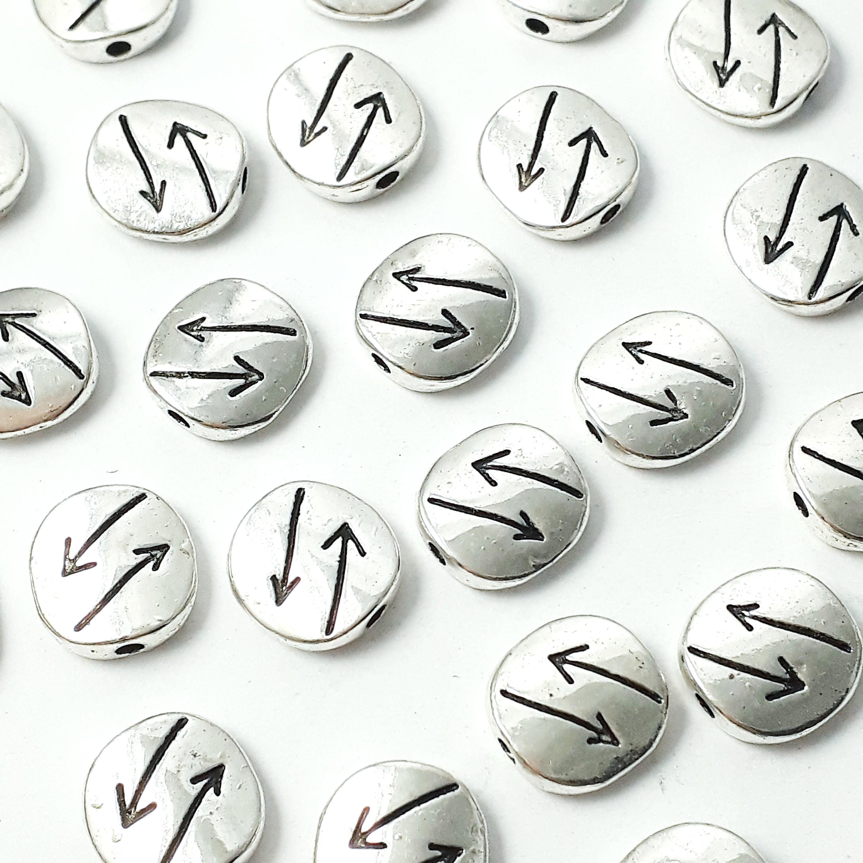 Two Arrow Rounded Rectangle Antique Silver 10x9mm - 10pcs