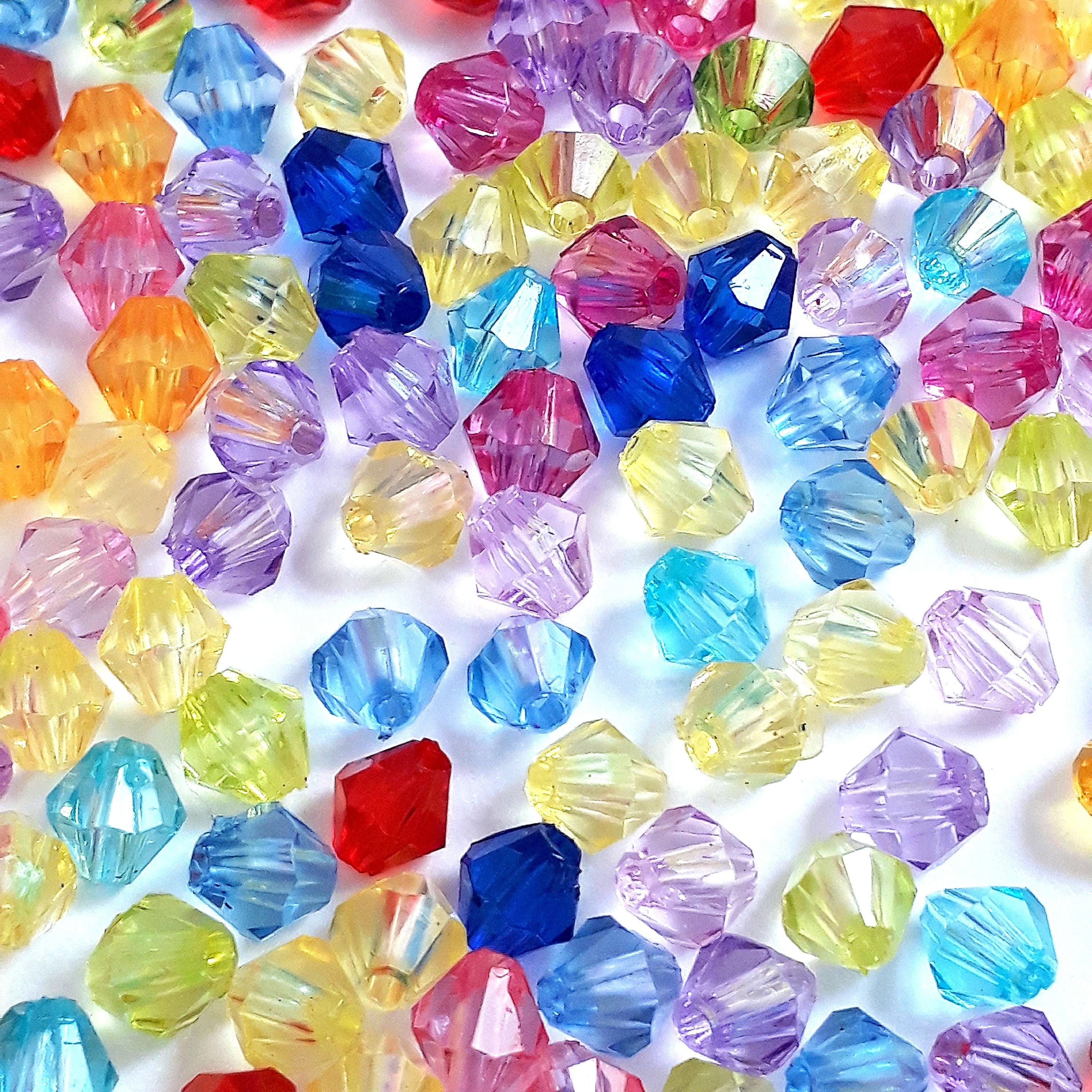 Mixed Colour Acrylic Faceted Bicone 5mm - 200pcs