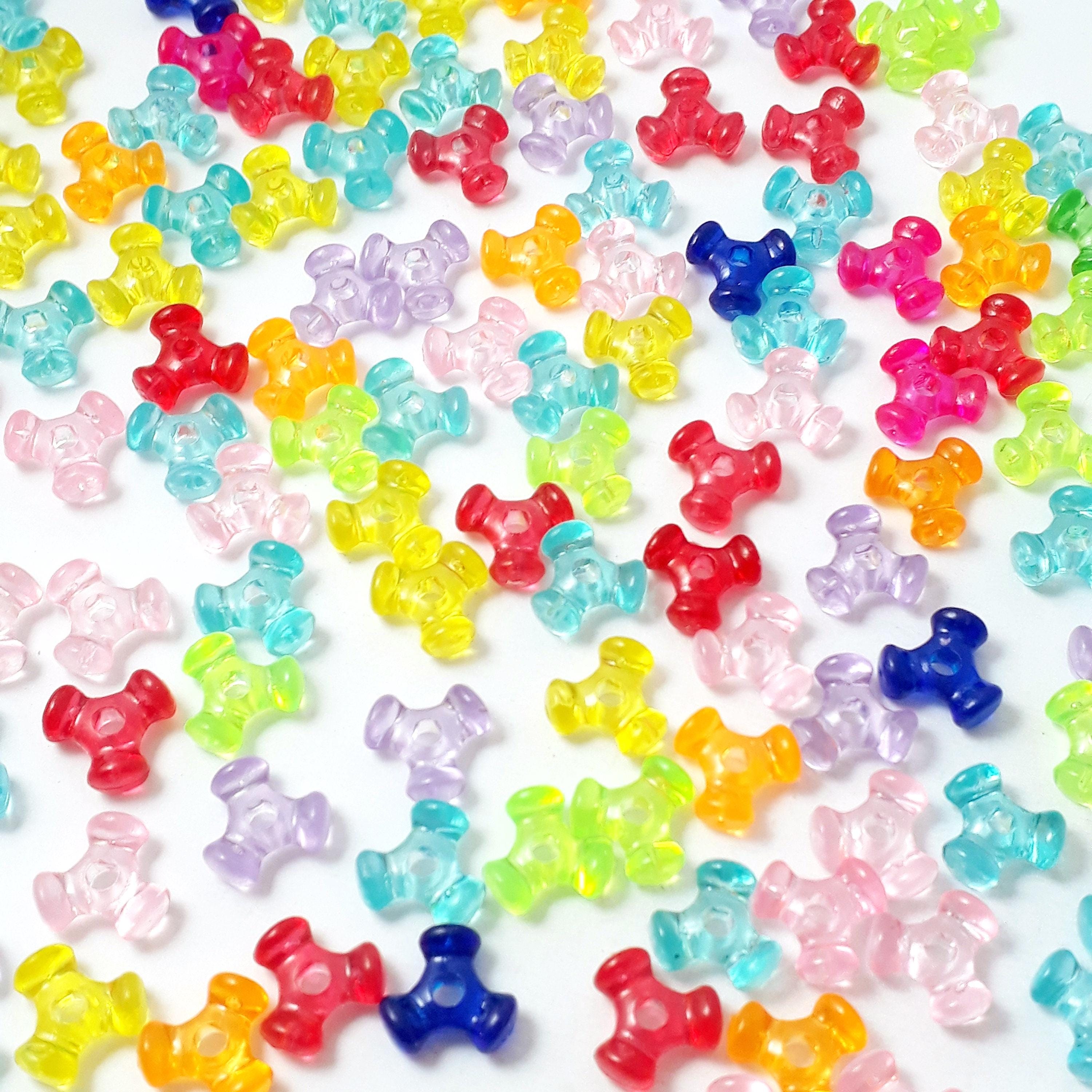 Acrylic Tri Mixed Colour 10x9mm - 200pcs