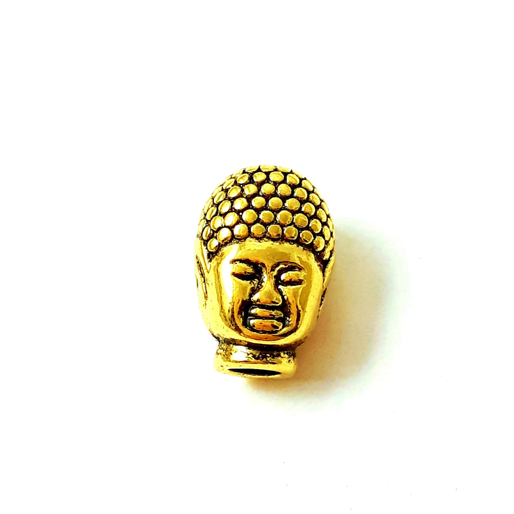 Buddha Head Antique Gold 13x9mm - 4pcs
