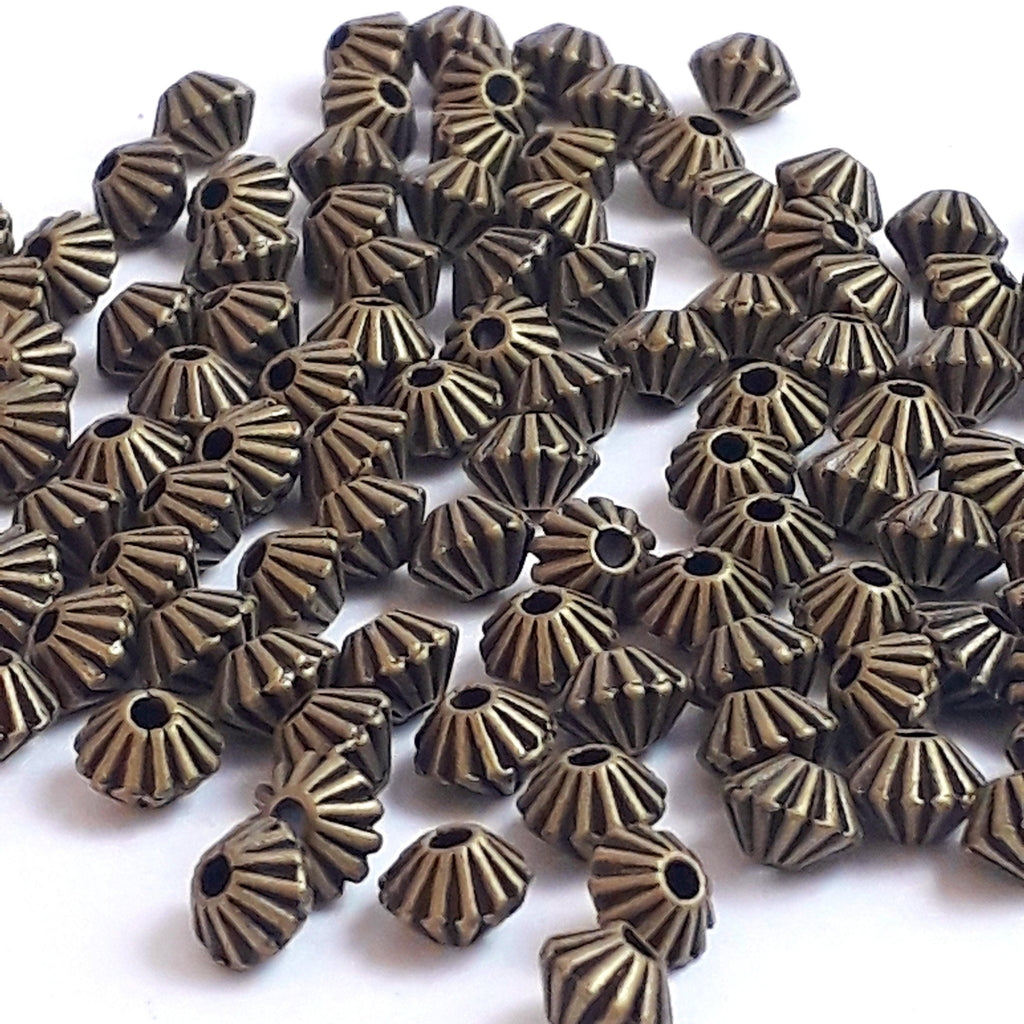 Fluted Bicone Antique Bronze 5x4mm - 50pcs