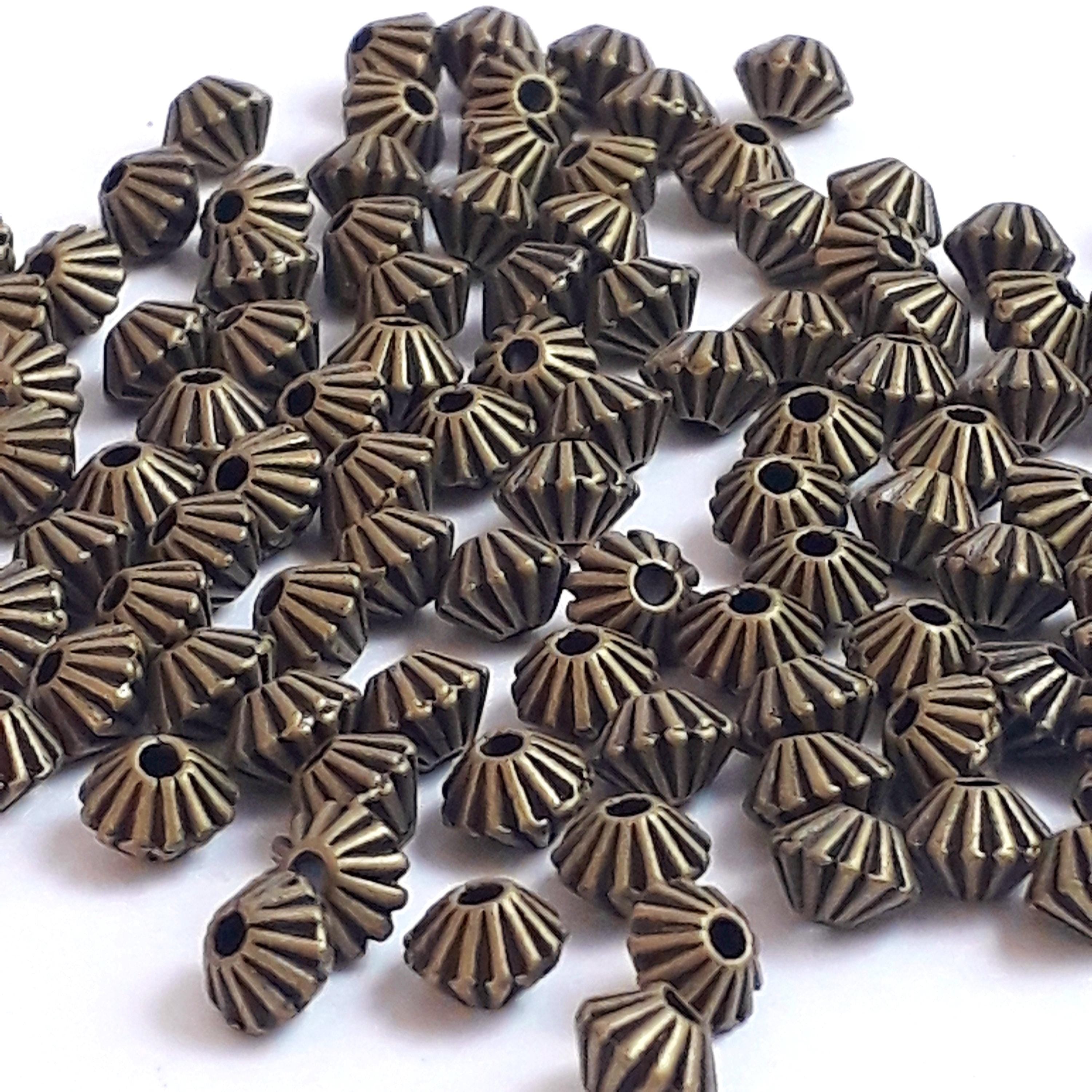 Fluted Bicone Antique Bronze 5x4mm - 50pcs