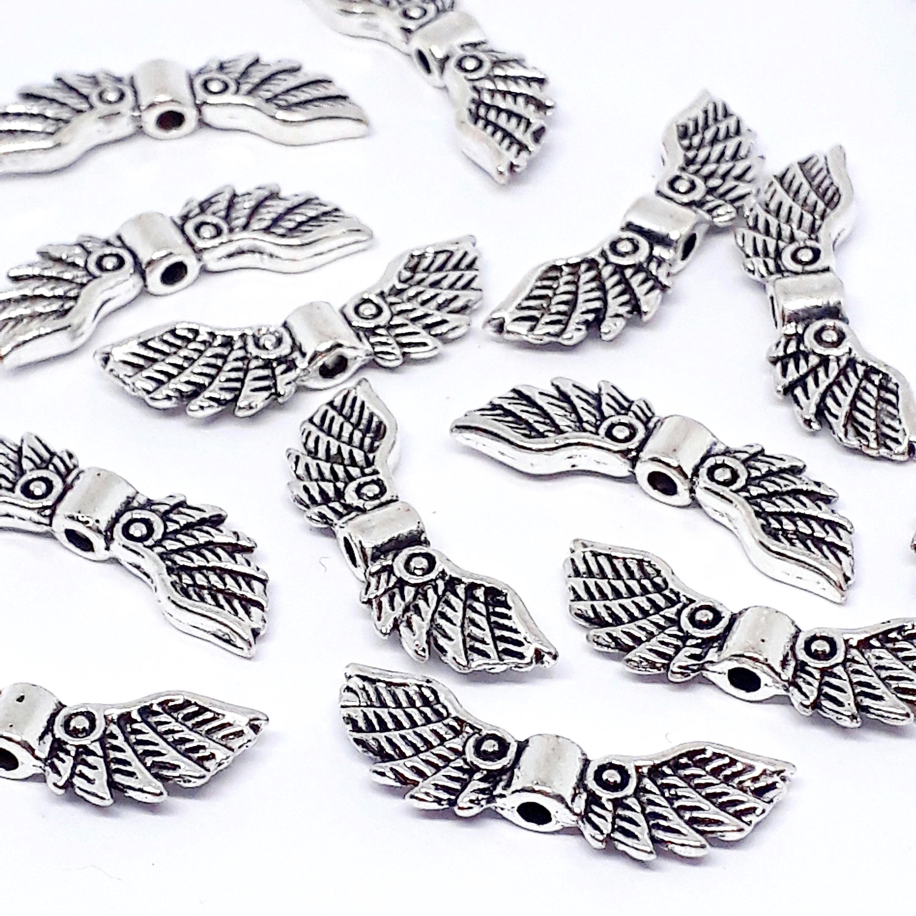 Angel Wing Antique Silver 22x7mm - 10pcs