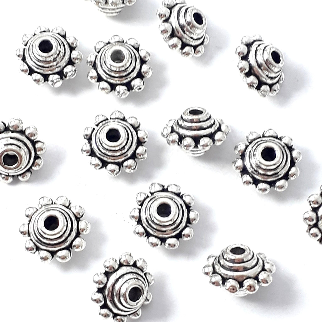 Flying Saucer Antique Silver 10x7mm - 10pcs