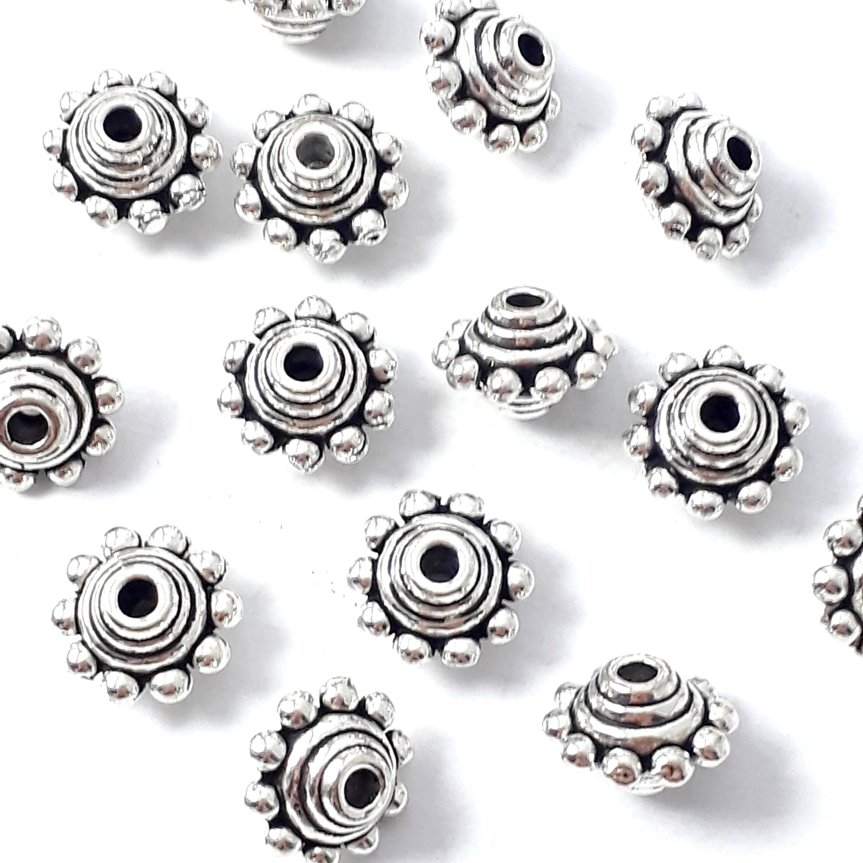 Flying Saucer Antique Silver 10x7mm - 10pcs