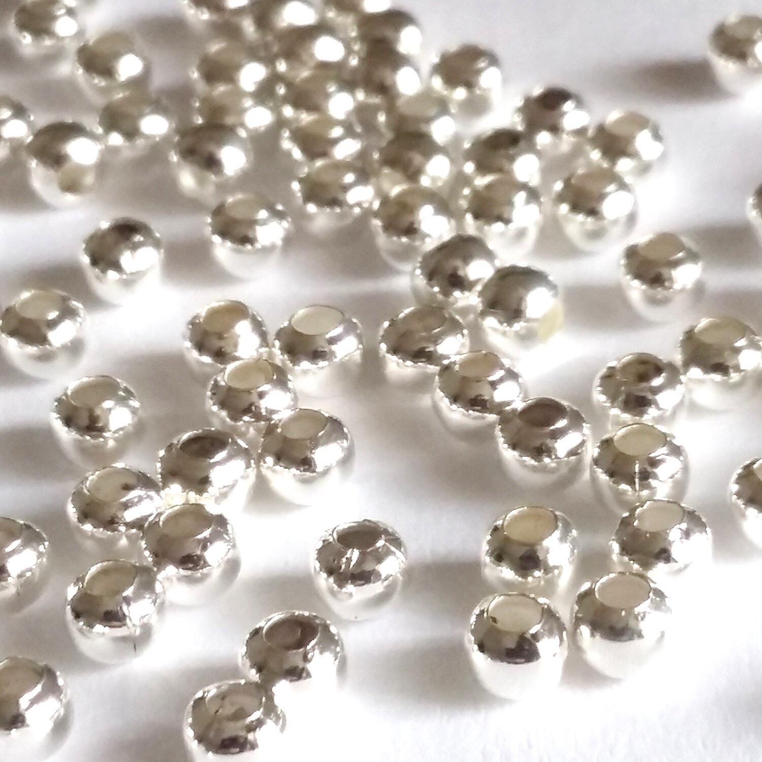 Silver Plated Small Round Hollow 3mm 12g