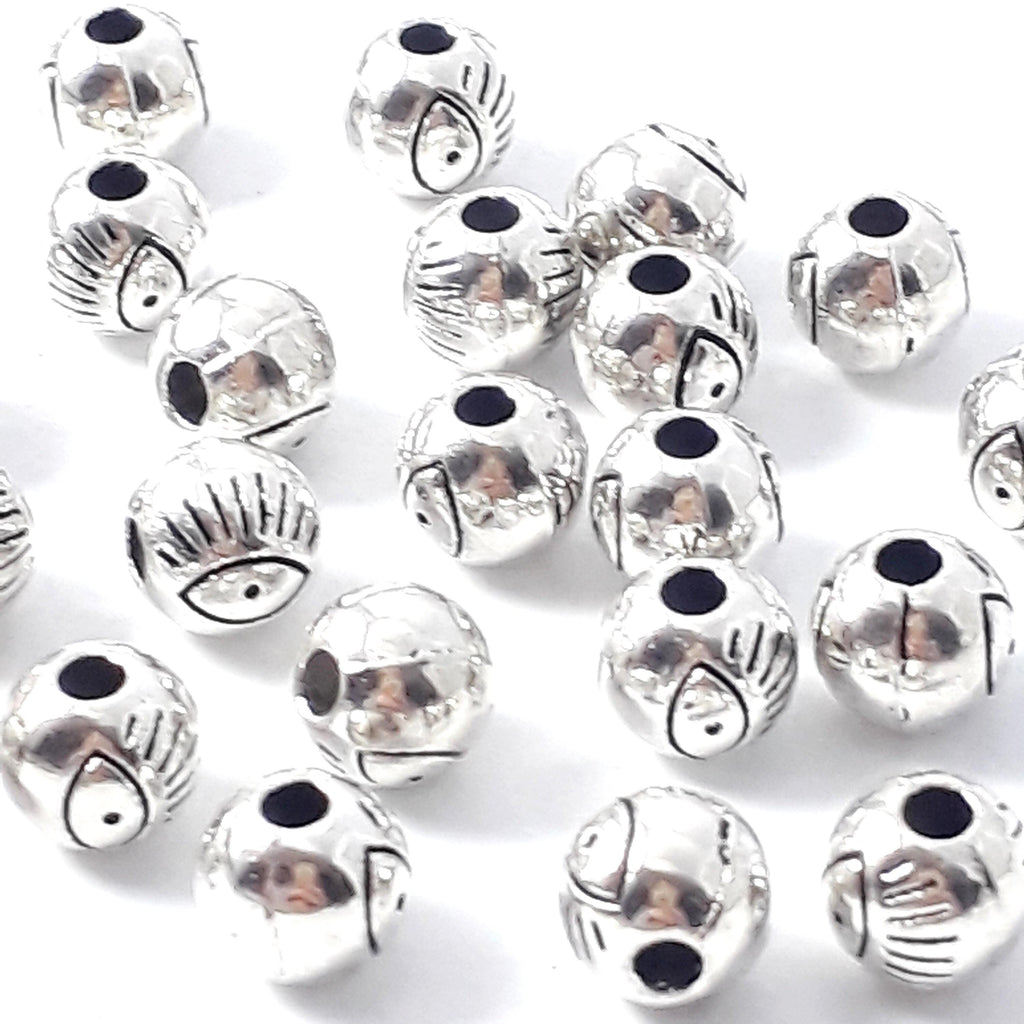 Round Eye Antique Silver 6mm - 20pcs