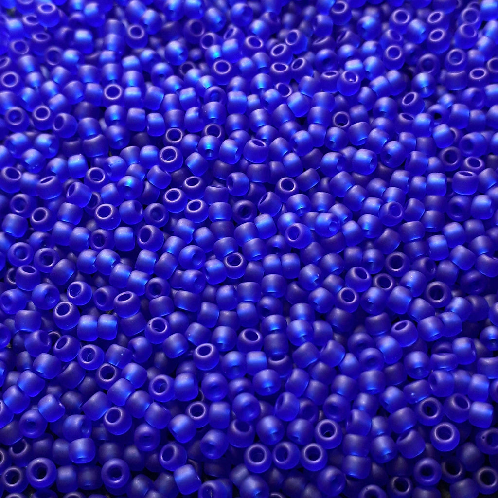 Transparent-Frosted Dk Sapphire TOHO Seed Glass 11/0 - 10g