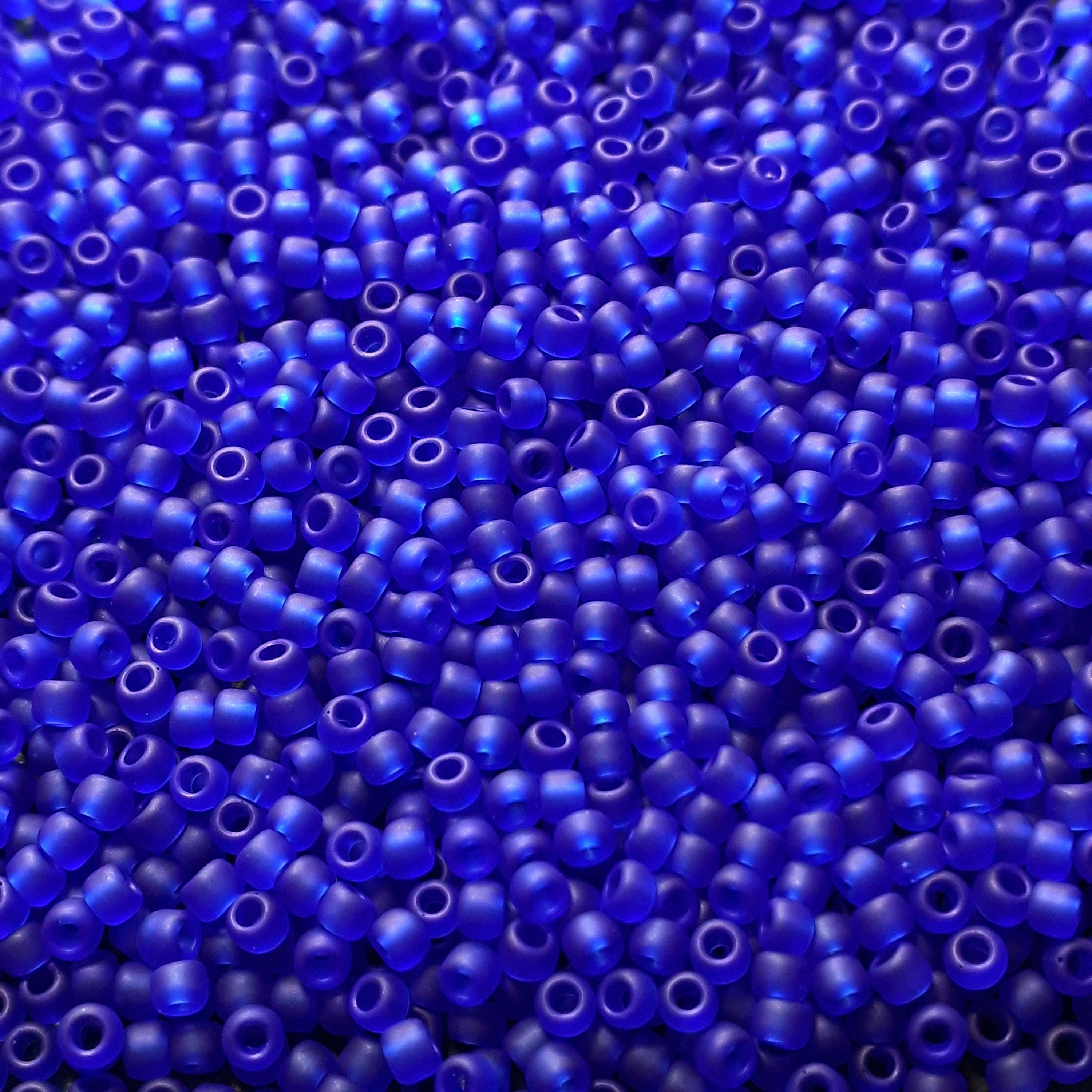 Transparent-Frosted Dk Sapphire TOHO Seed Glass 11/0 - 10g