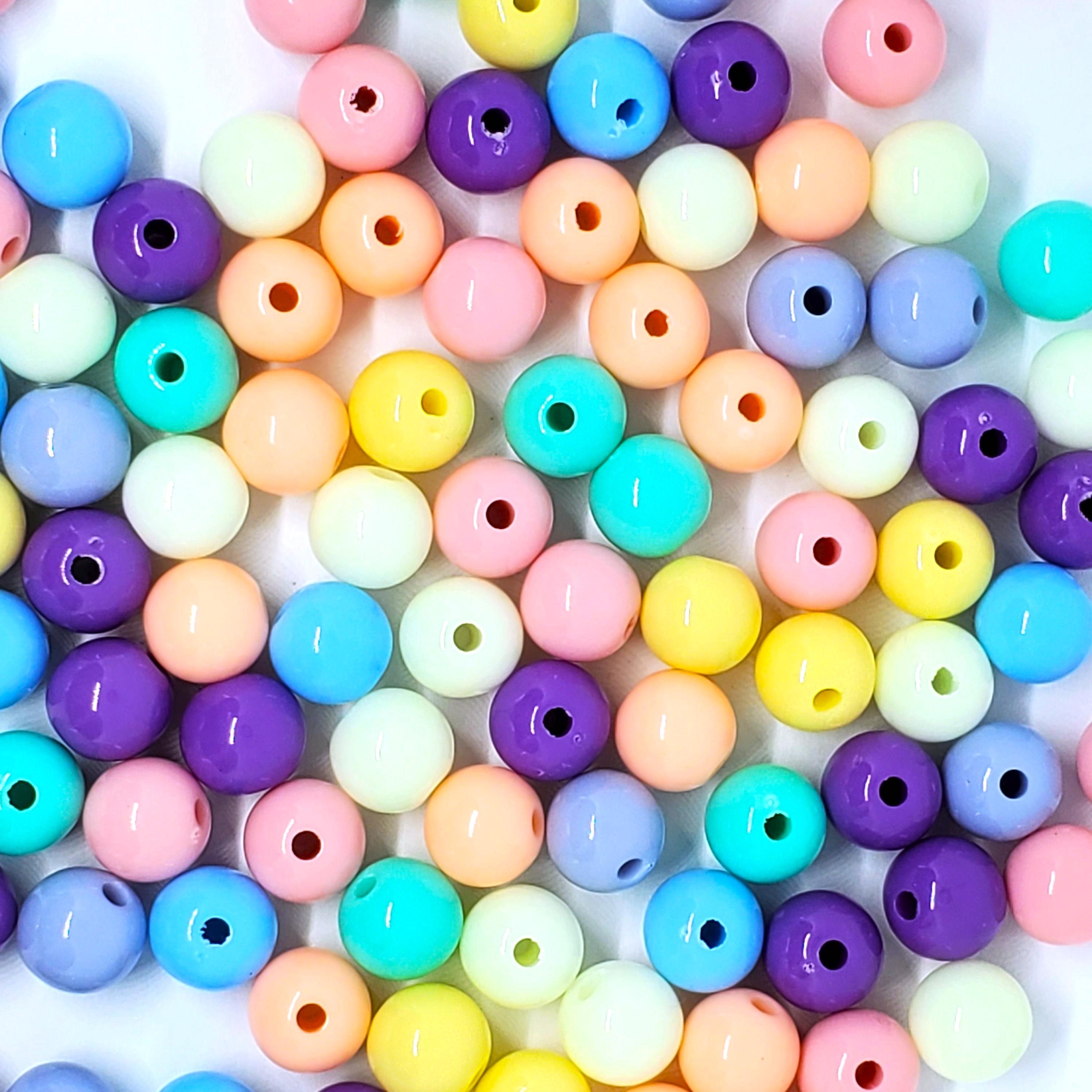 Round Acrylic Craft Mixed Colour 10mm - 50pcs