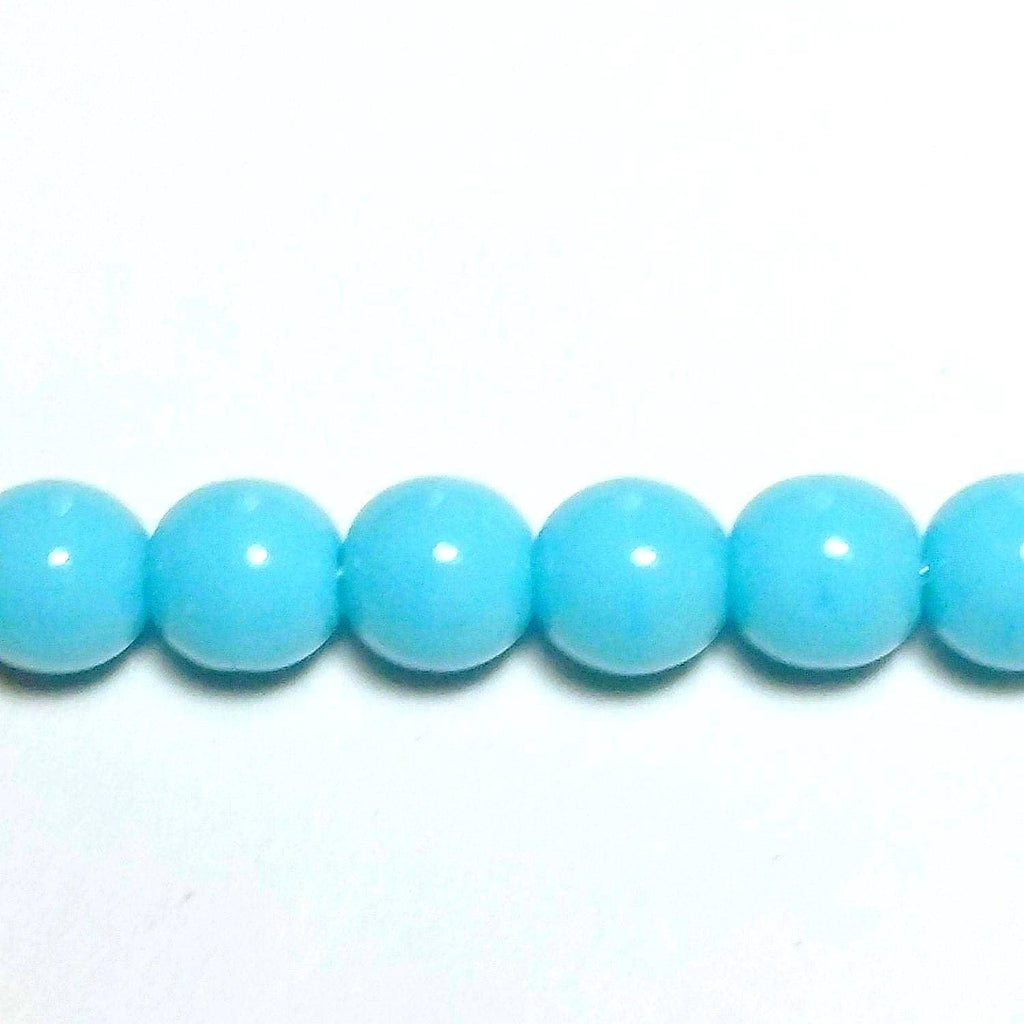 Light Blue Czech Pressed Glass Round Druk 6mm - 30pcs
