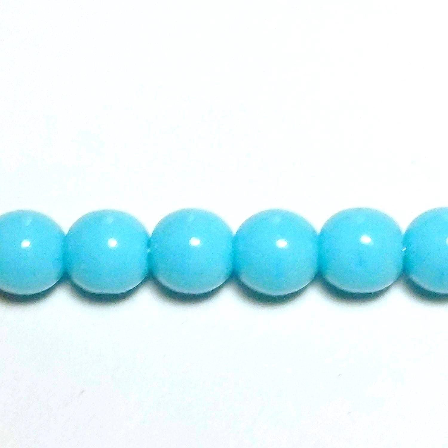 Light Blue Czech Pressed Glass Round Druk 6mm - 30pcs