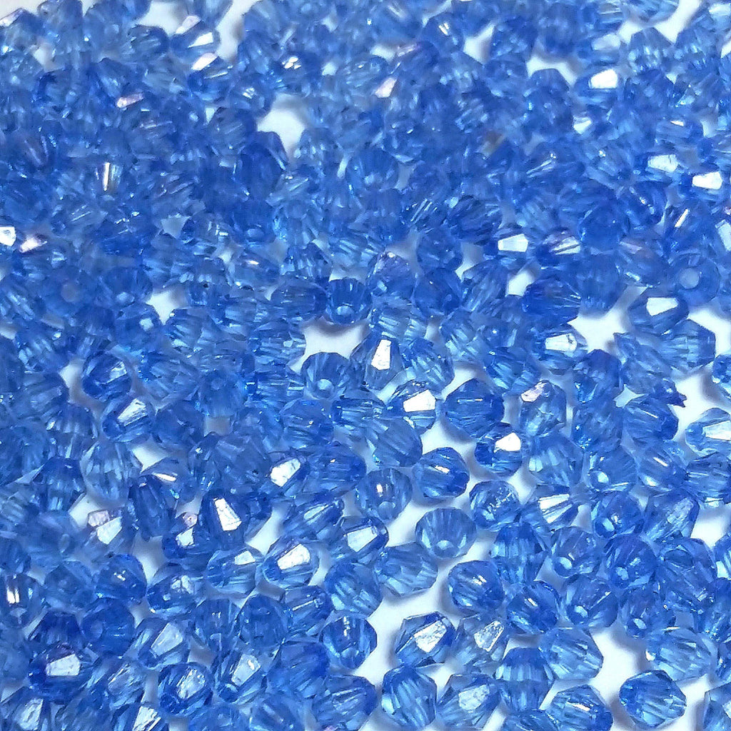 Blue Acrylic Faceted Bicone 4mm 13g