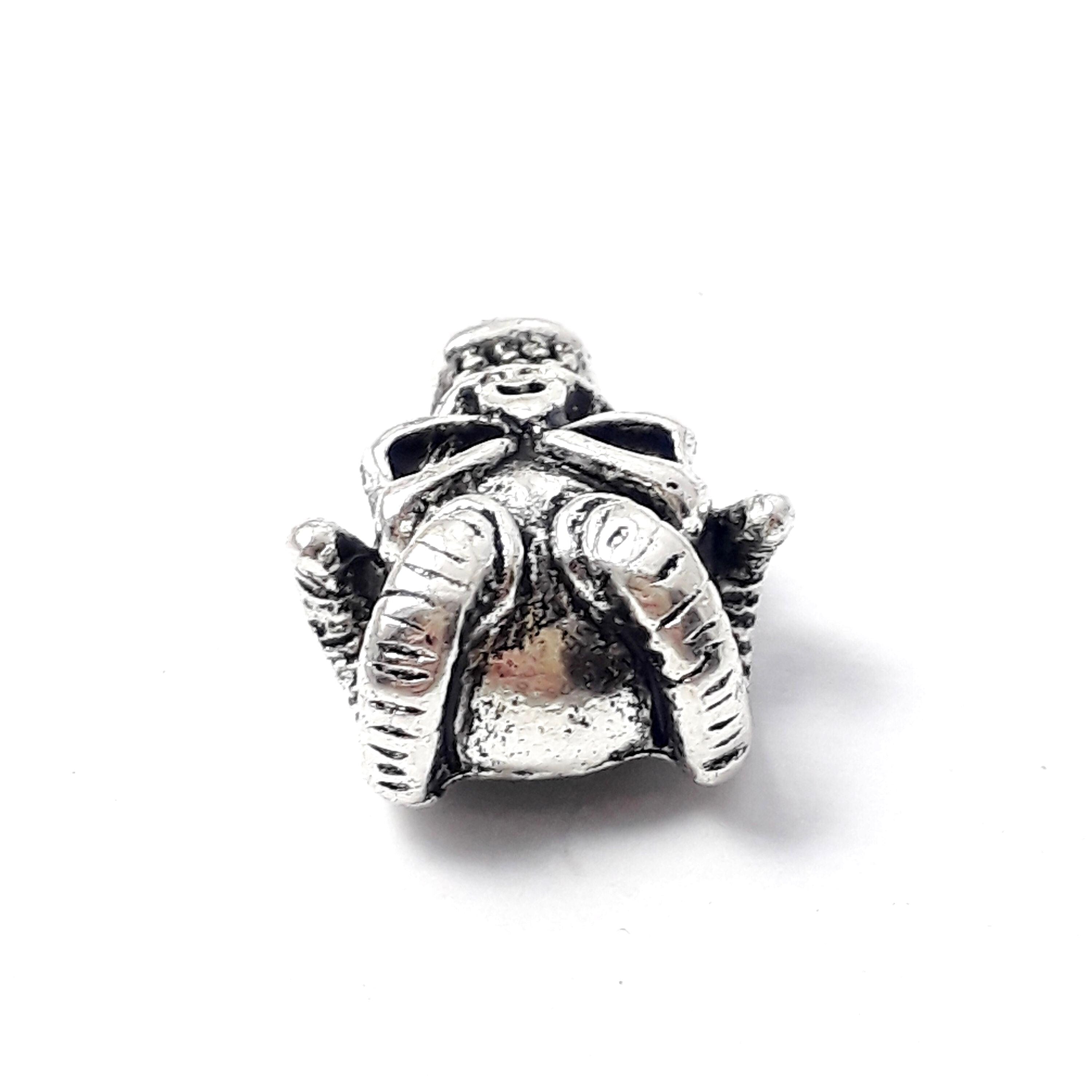 Baphomet Horned Demon Skull Silver 15x12mm - 2pcs