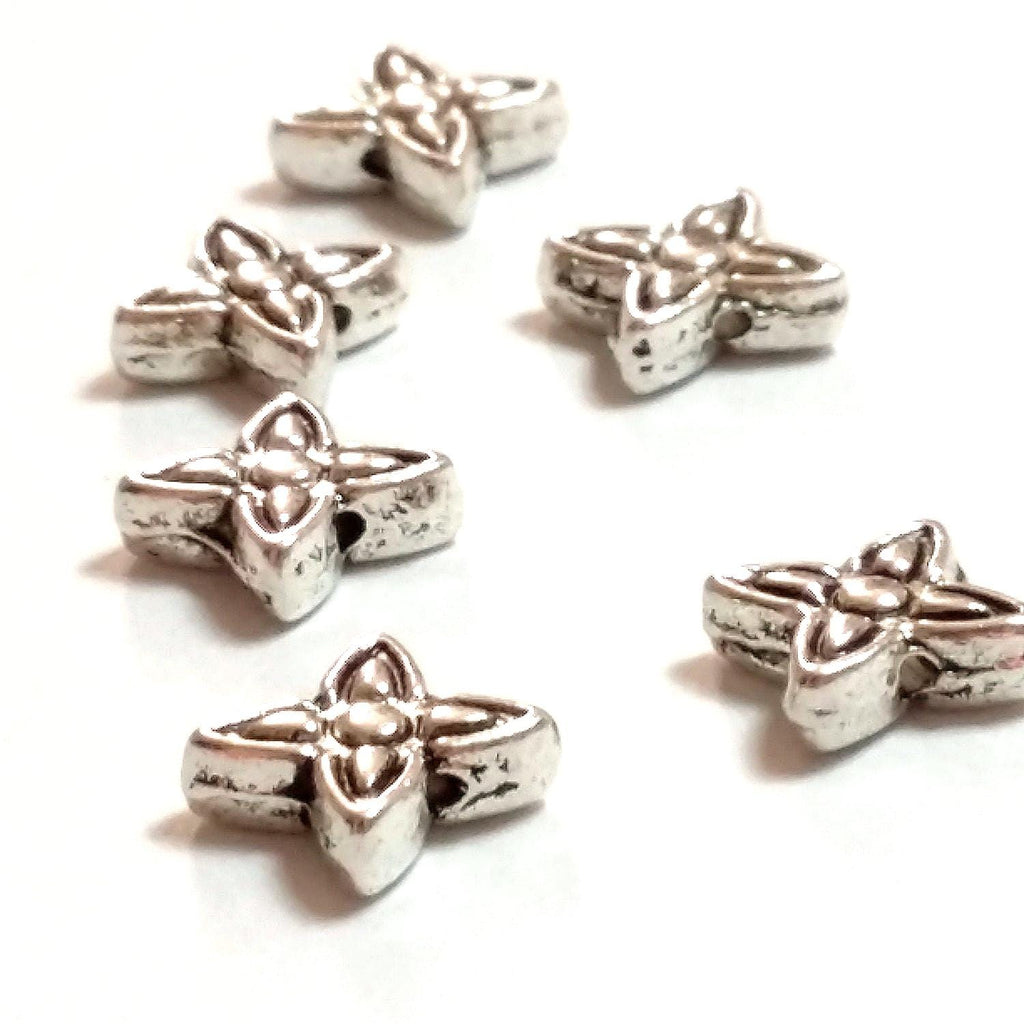 Flower Antique Silver 8mm - 25pcs