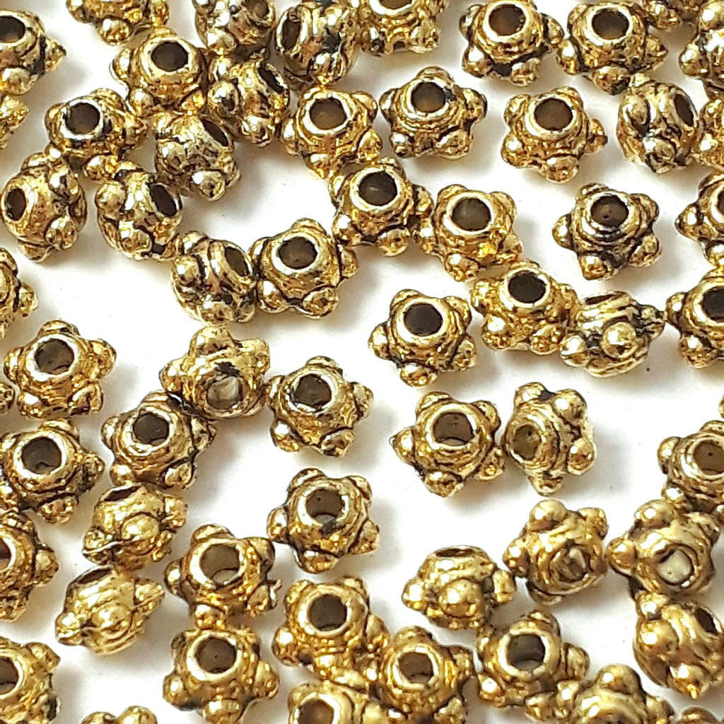 Flying Saucer Antique Gold 4mm - 100pcs