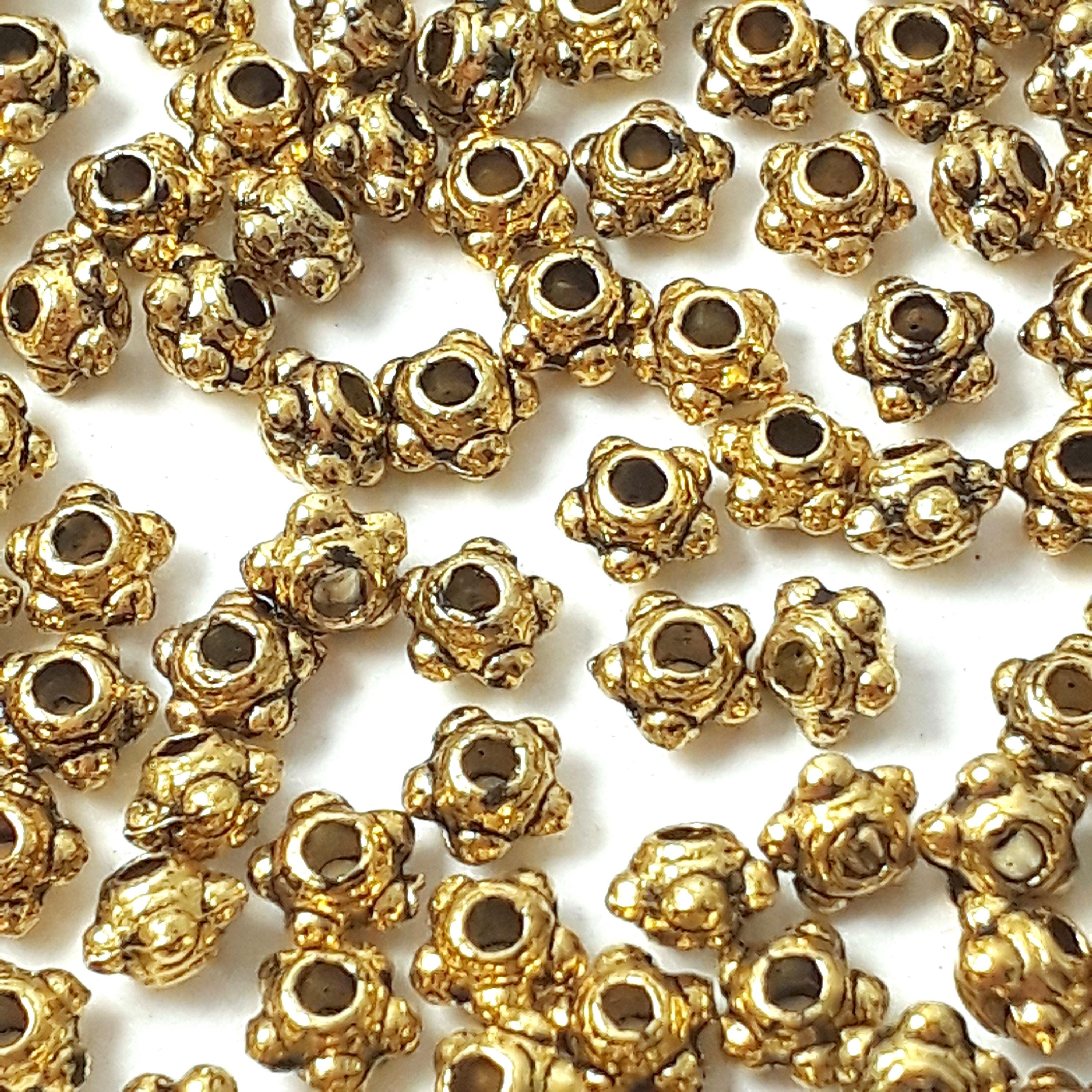 Flying Saucer Antique Gold 4mm - 100pcs